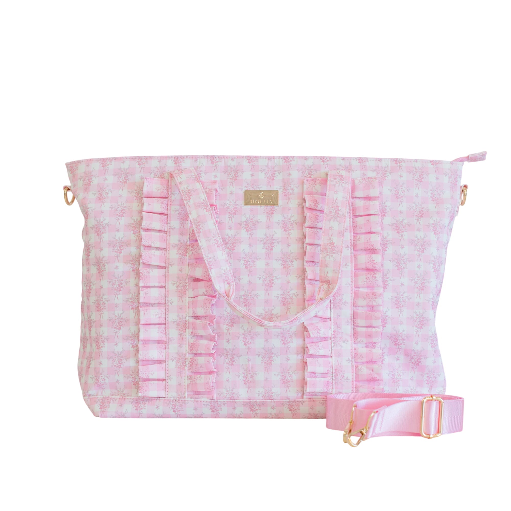 Ruffled Nylon Tote Bag