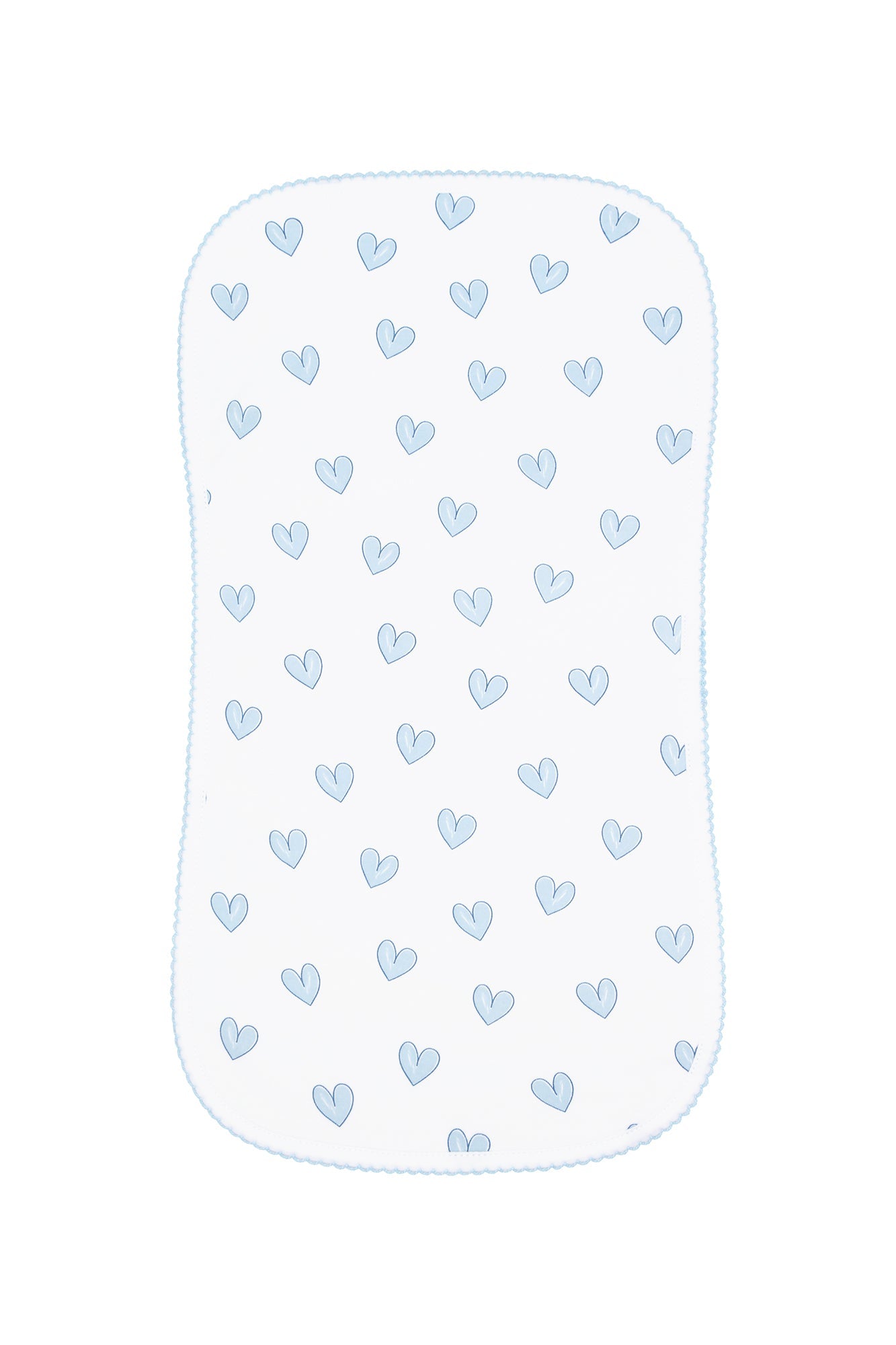 Blue Heart Print Burp Cloth