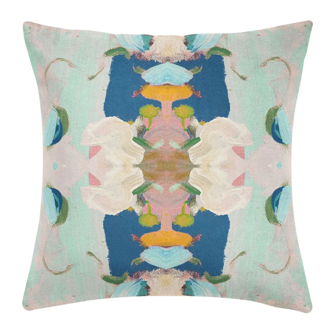 Monets Garden Pillow Navy By Laura Park