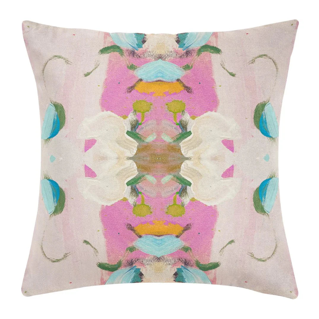Monets Garden Pillow Pink By Laura Park