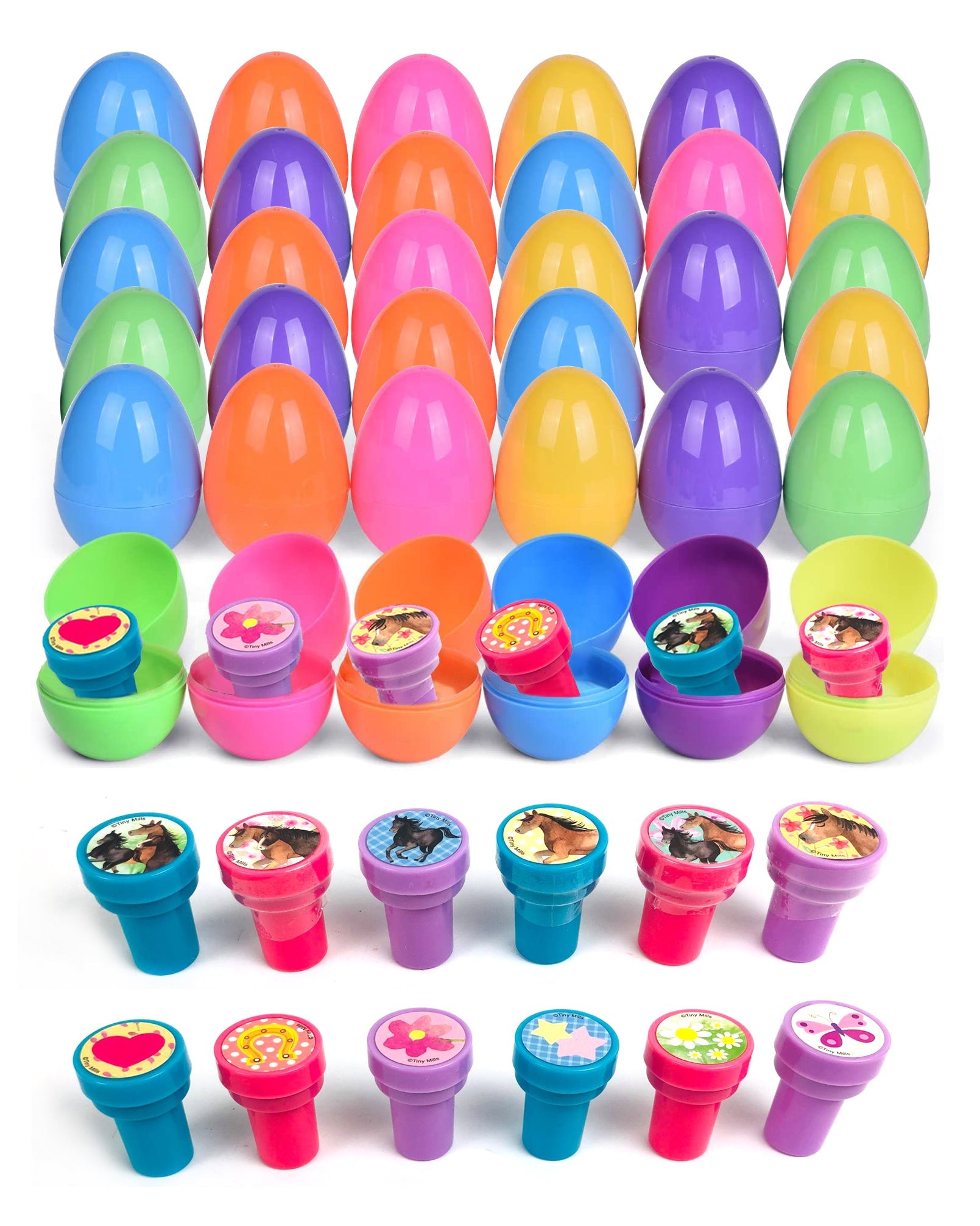 Easter Eggs With Horse Stampers- 36 Pack
