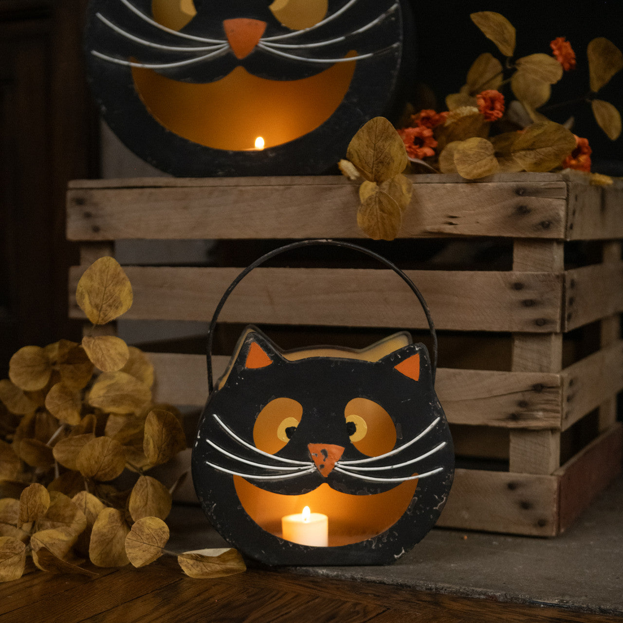 Vintage Black Cat Bucket