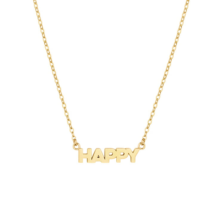 Happy Script Necklace