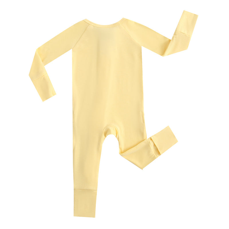 Happy Yellow Zippered Baby Romper