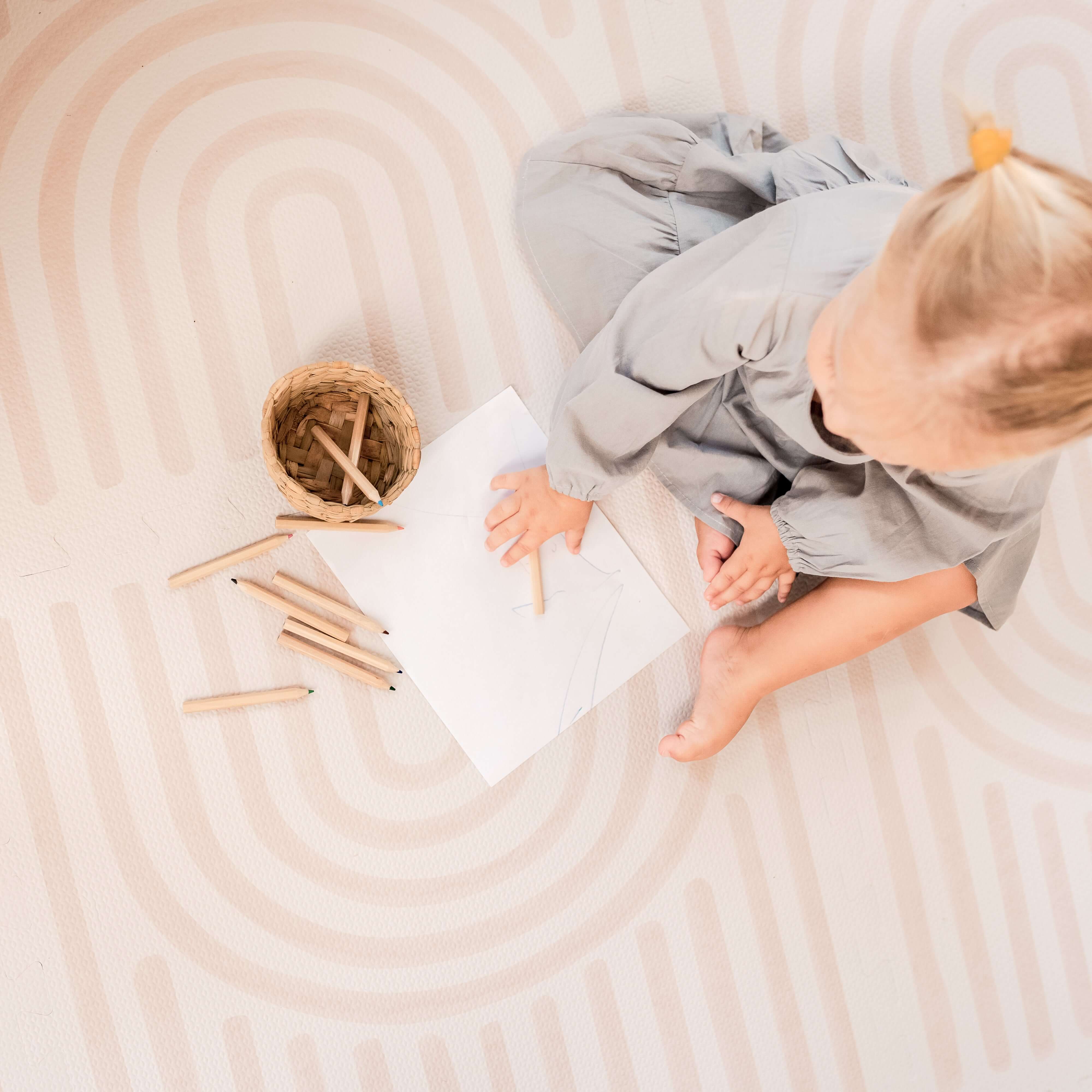 Premium Foam Playmats | Linear - Linen