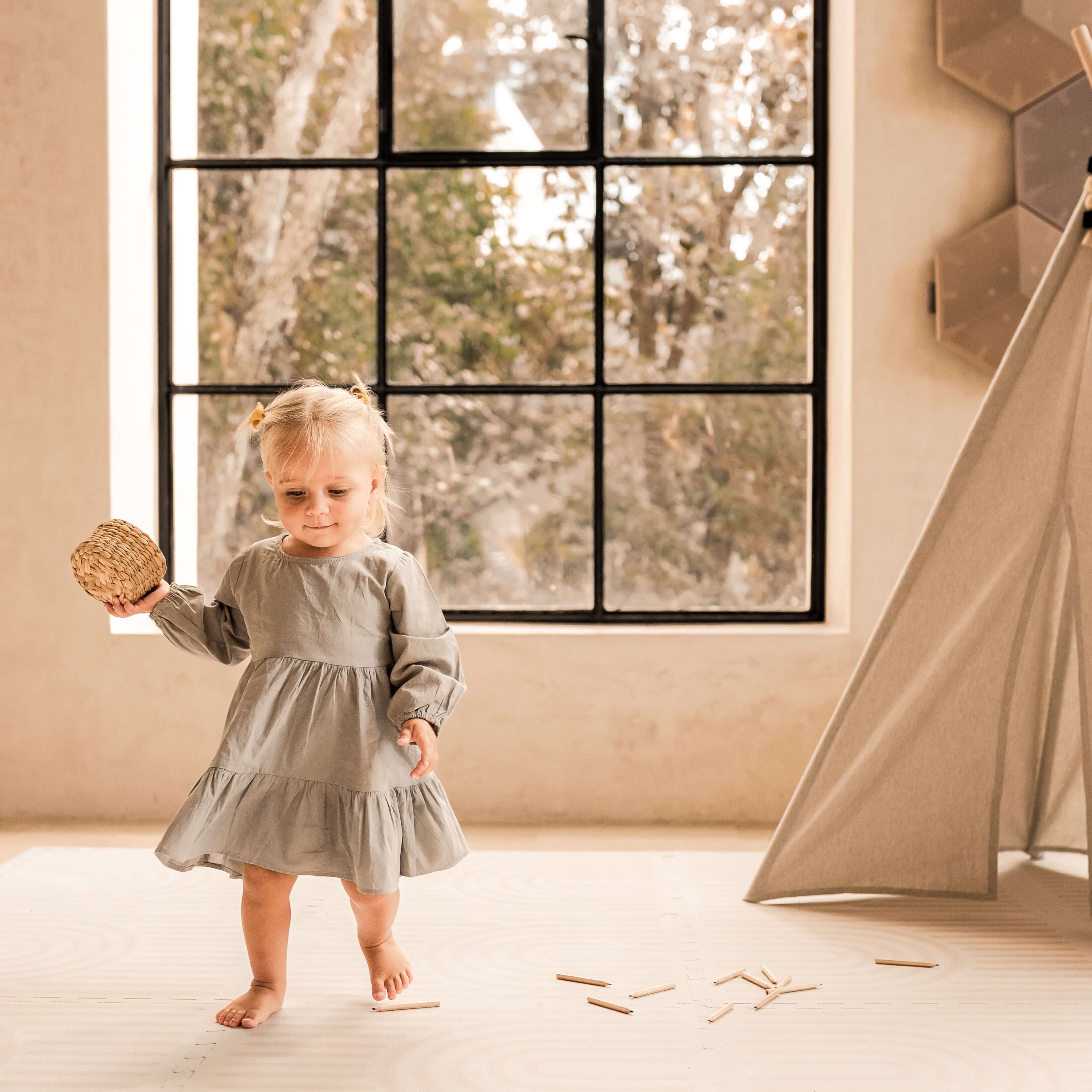 Premium Foam Playmats | Linear - Linen