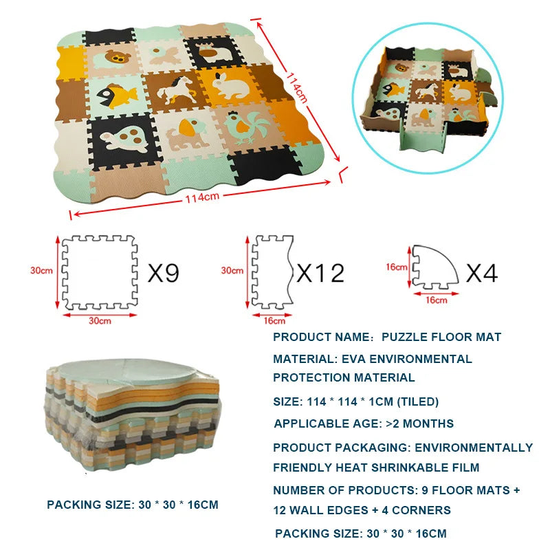 25-pcs Set Modular Play Mat 2 In 1 Puzzle Multivariant