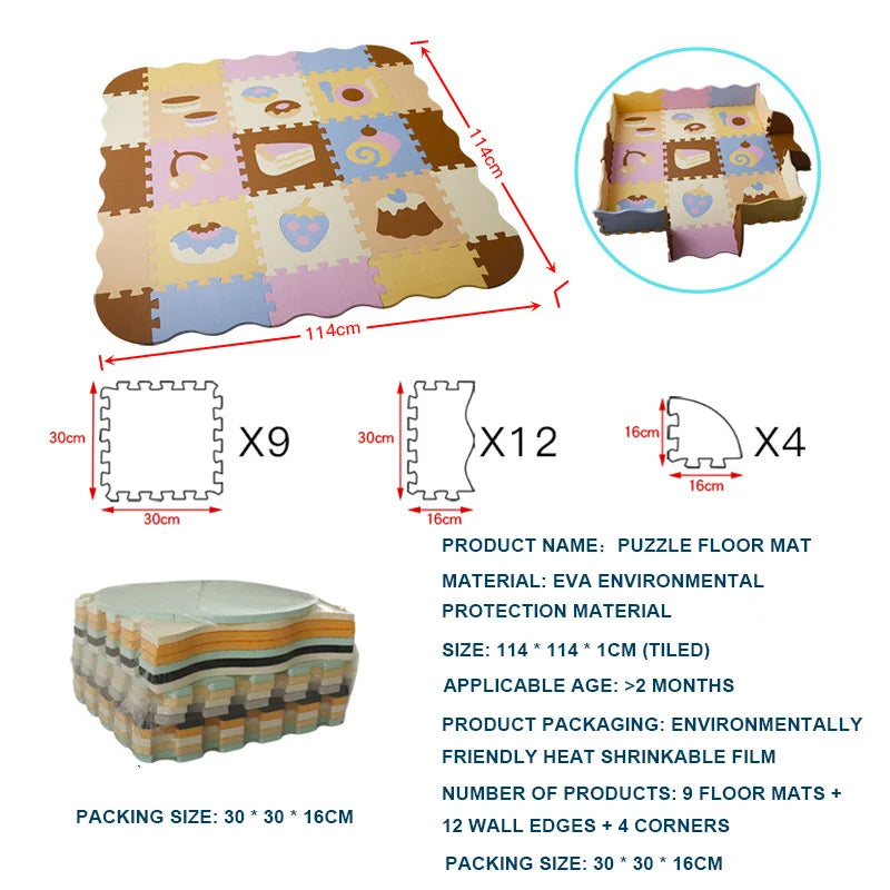 25-pcs Set Modular Play Mat 2 In 1 Puzzle Multivariant