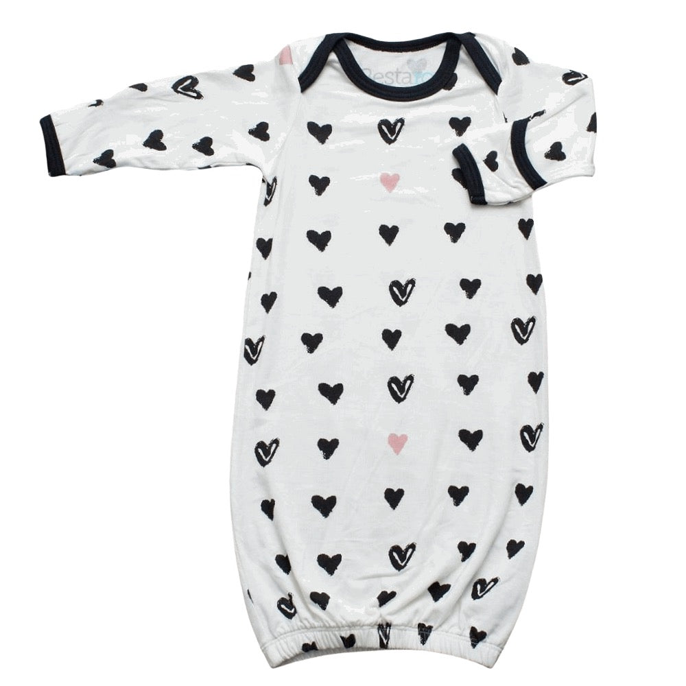 B&w Hearts Gown