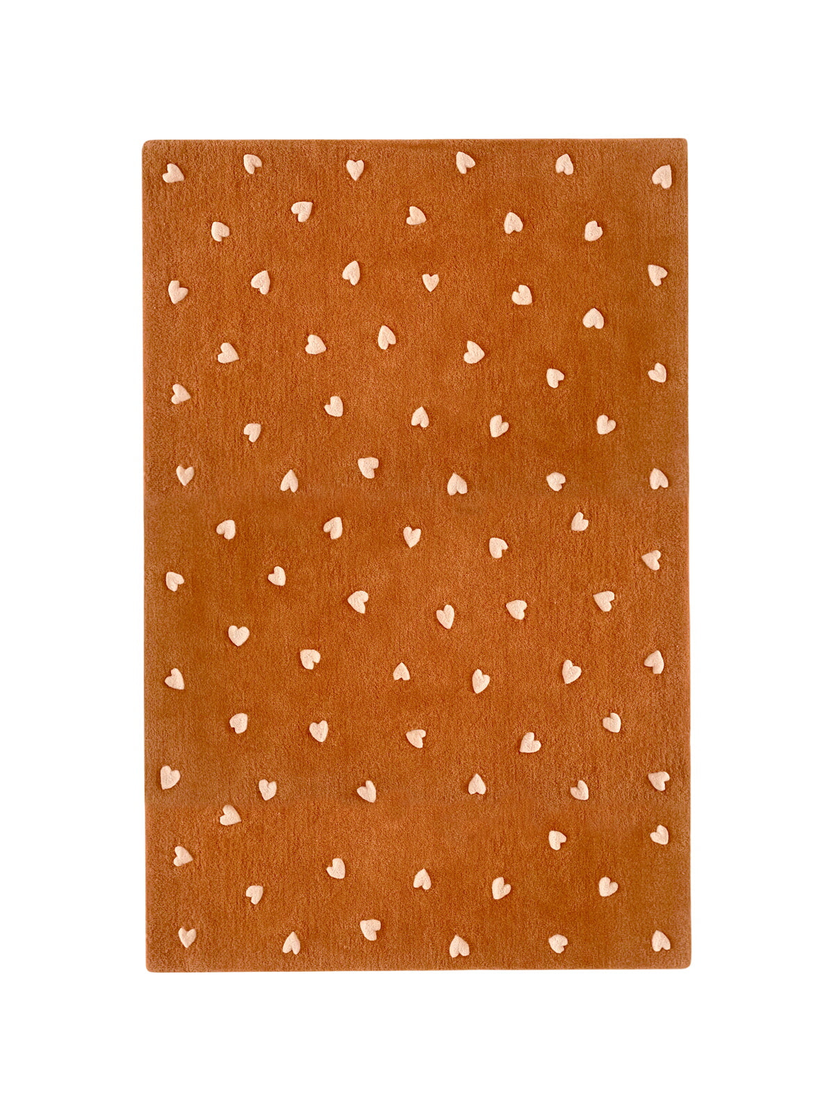 Rug Hearts Brown / Pink Print 3.9 X 5.9 Ft