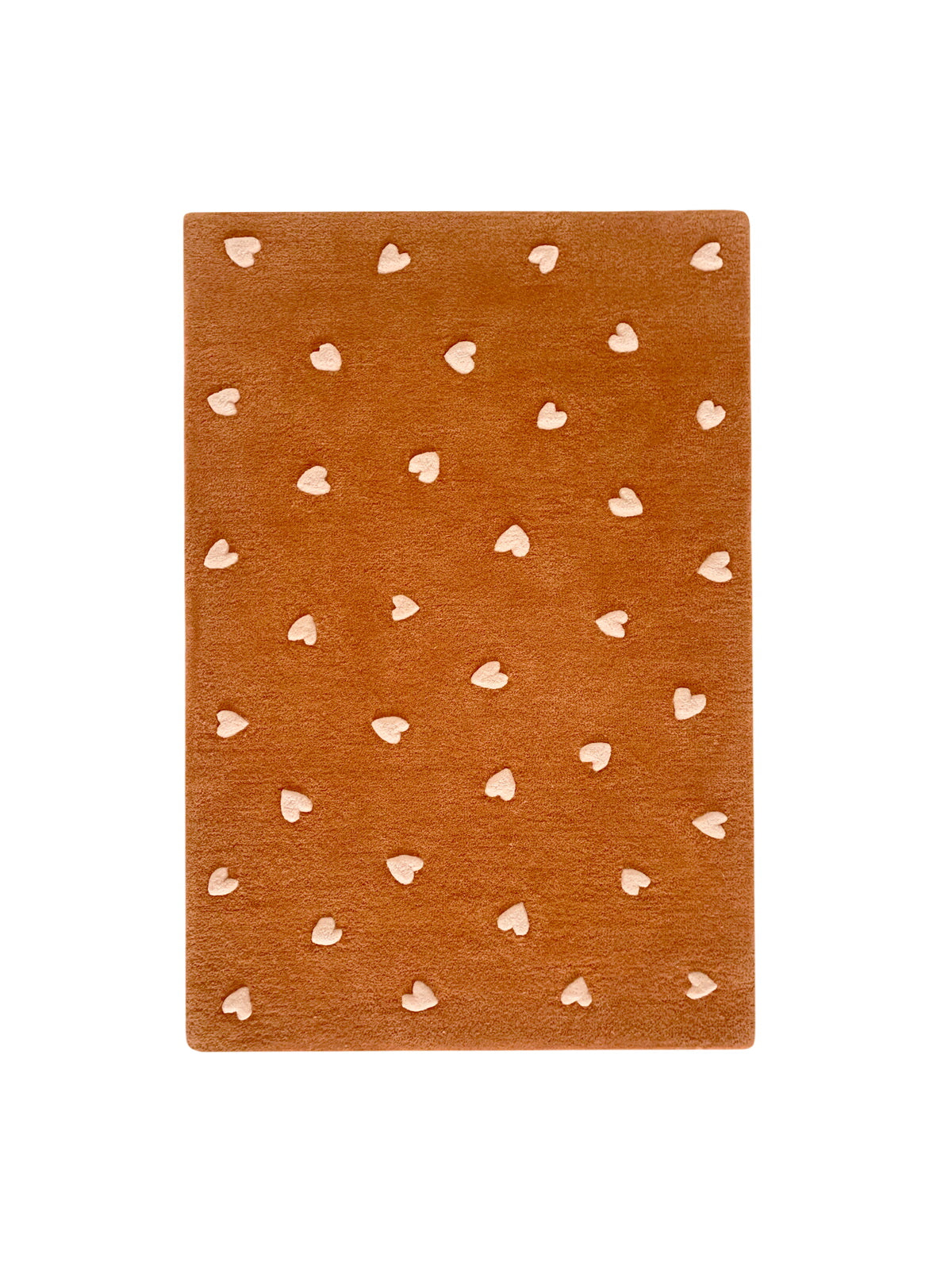 Rug Hearts Brown / Pink Print 2.6 X 3.9 Ft