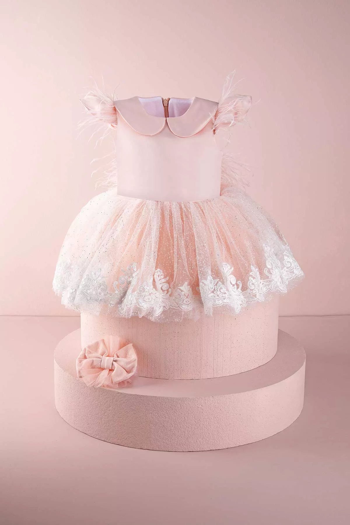 THA Dressing Hermione Pink Baby Dress with Tulle Skirt