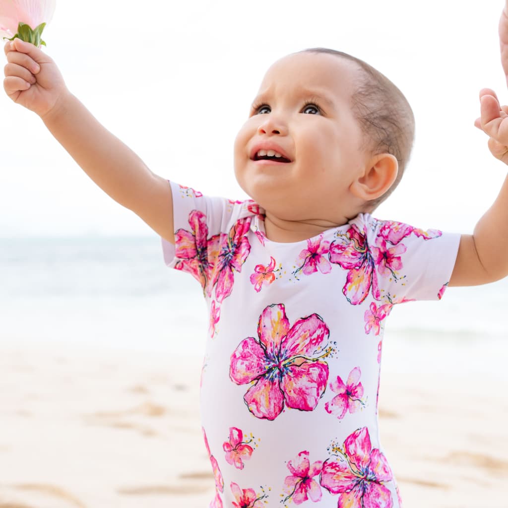 Hibiscus Kiss Bamboo Onesie