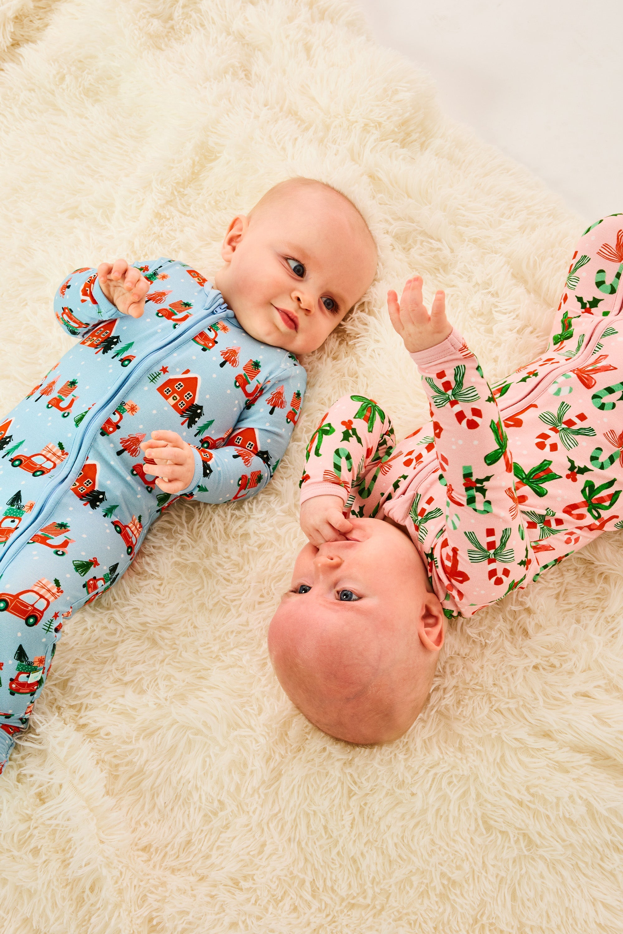 Soft & Stretchy Zipper Footie - Christmas Town