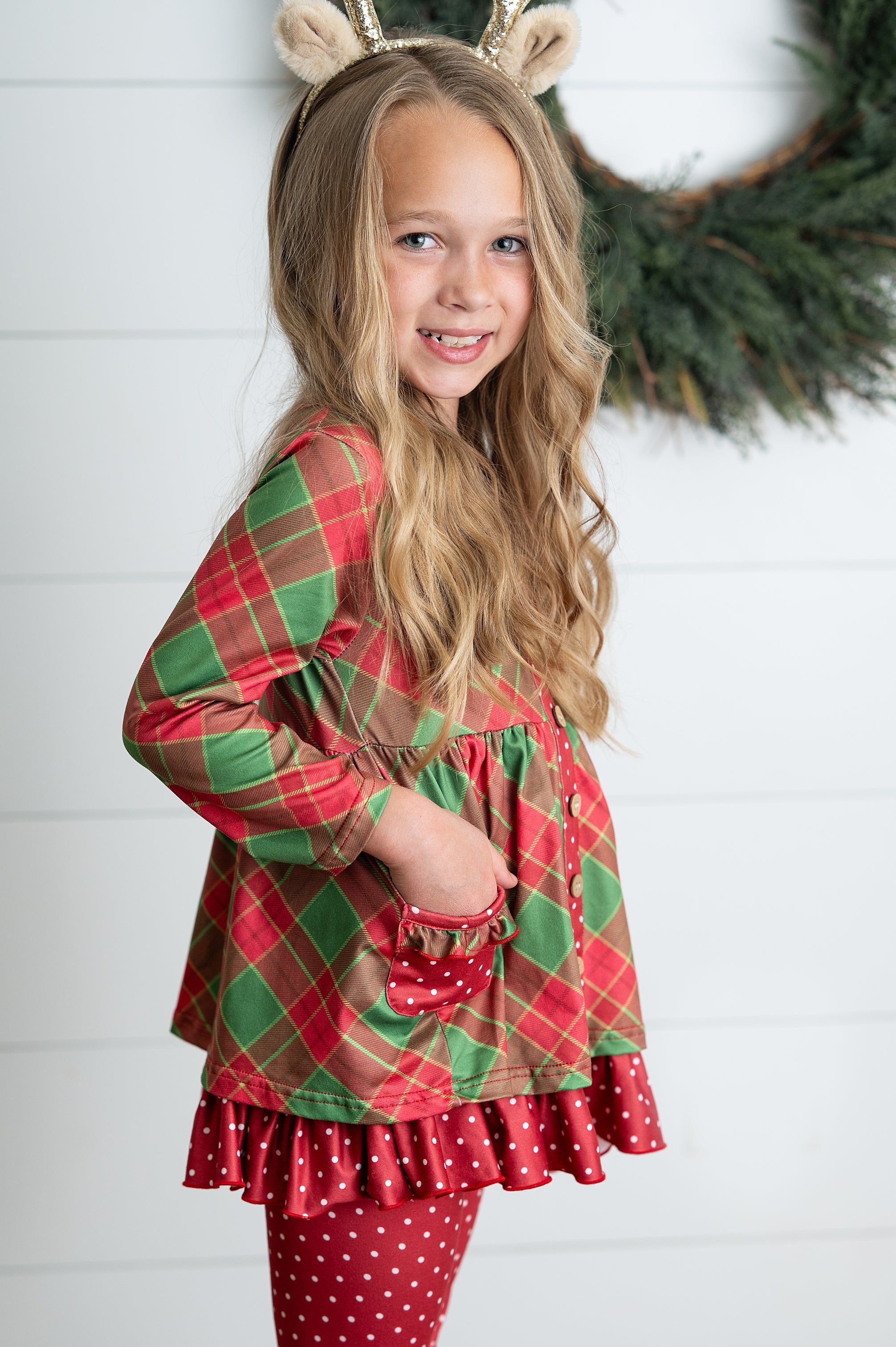 Holiday Plaid Pocket Pant Set