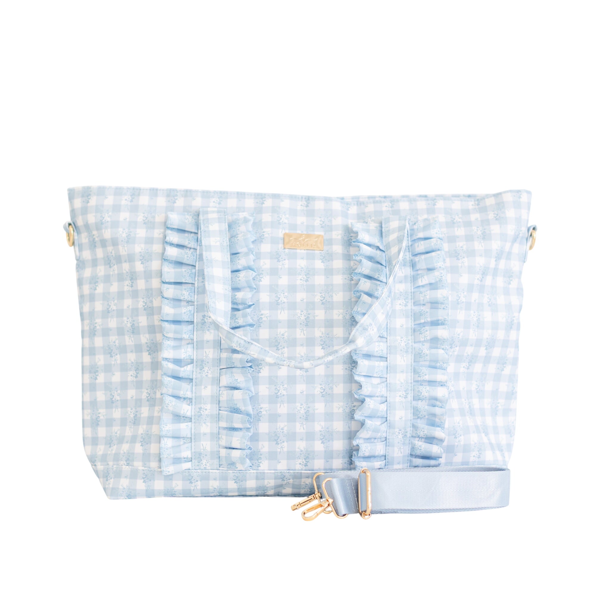 Ruffled Nylon Tote Bag