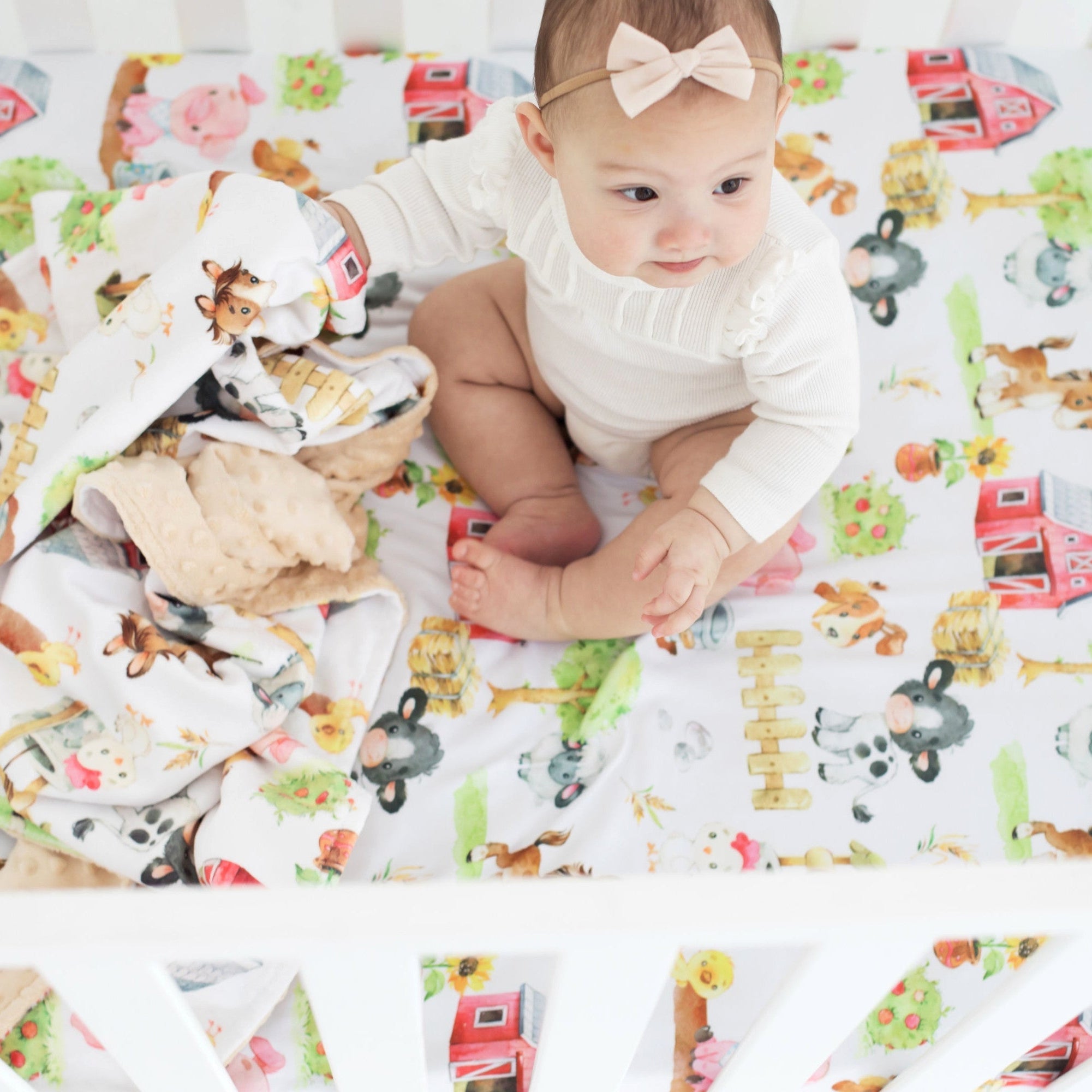 Farm Animals Fitted Crib Sheet