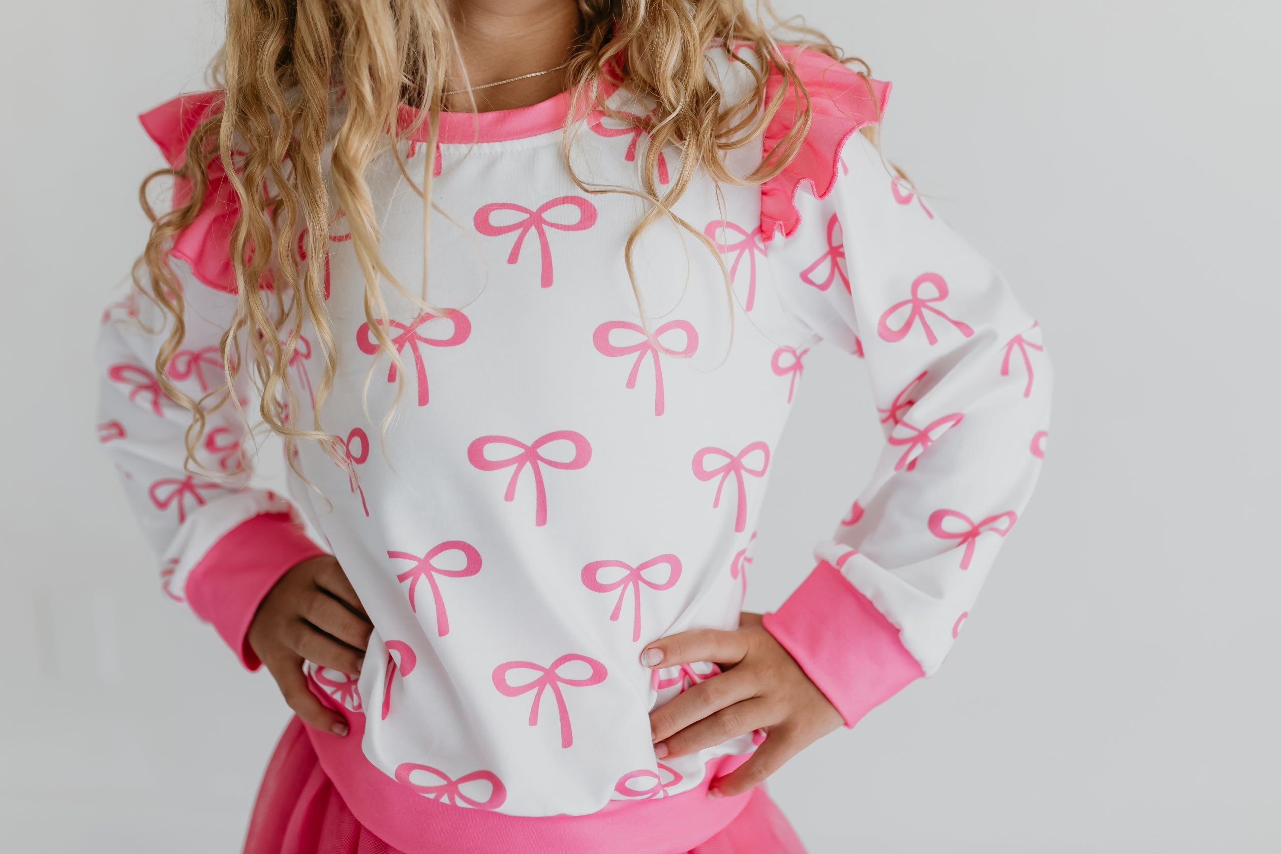 Hot Pink Bow Skirt Set