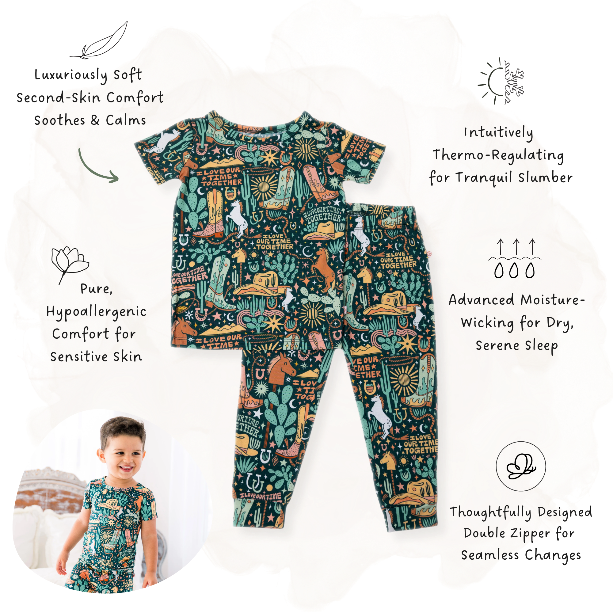 The Second-skin 2-piece Short Sleeve Pajama | Wild West