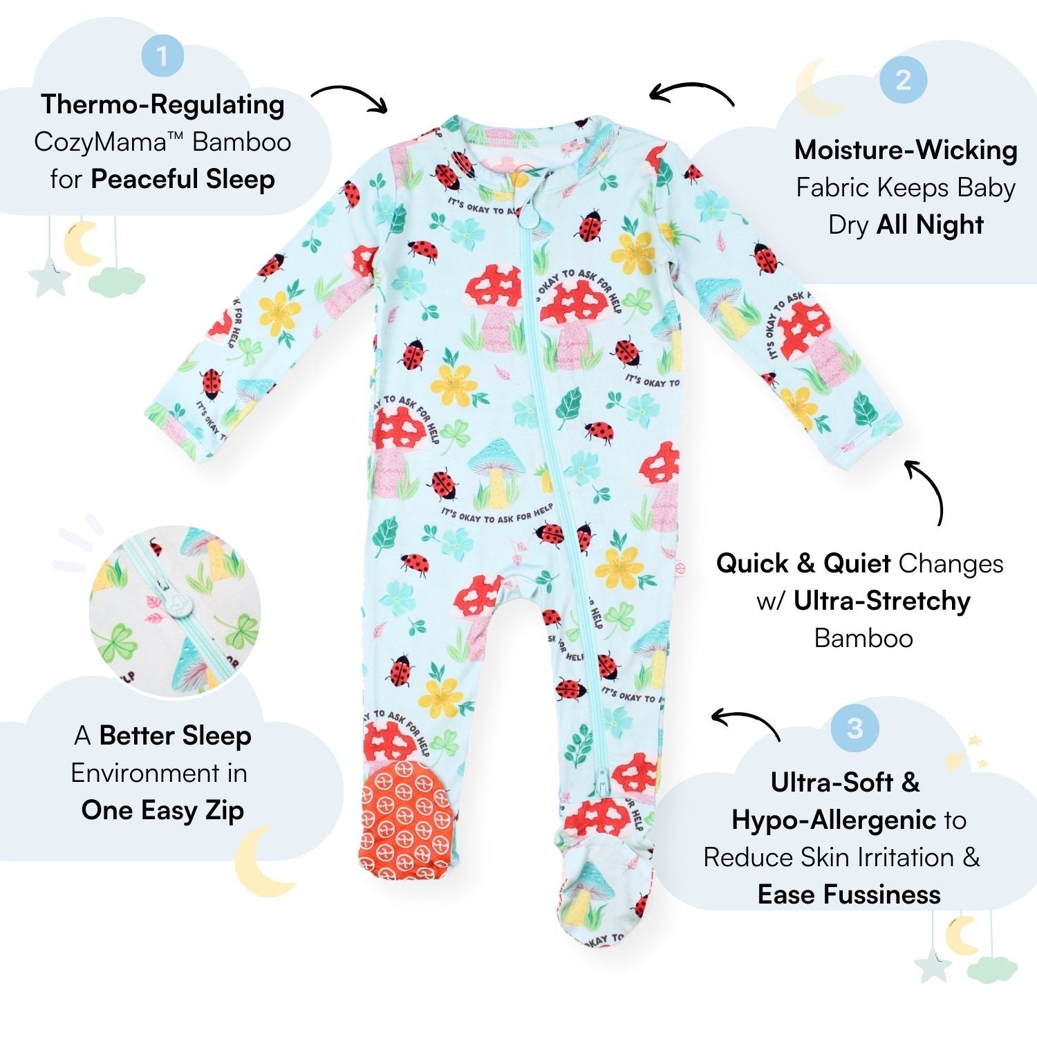 The Second-skin Footie | Magic Mushroom | "it's Okay To Ask For Help"