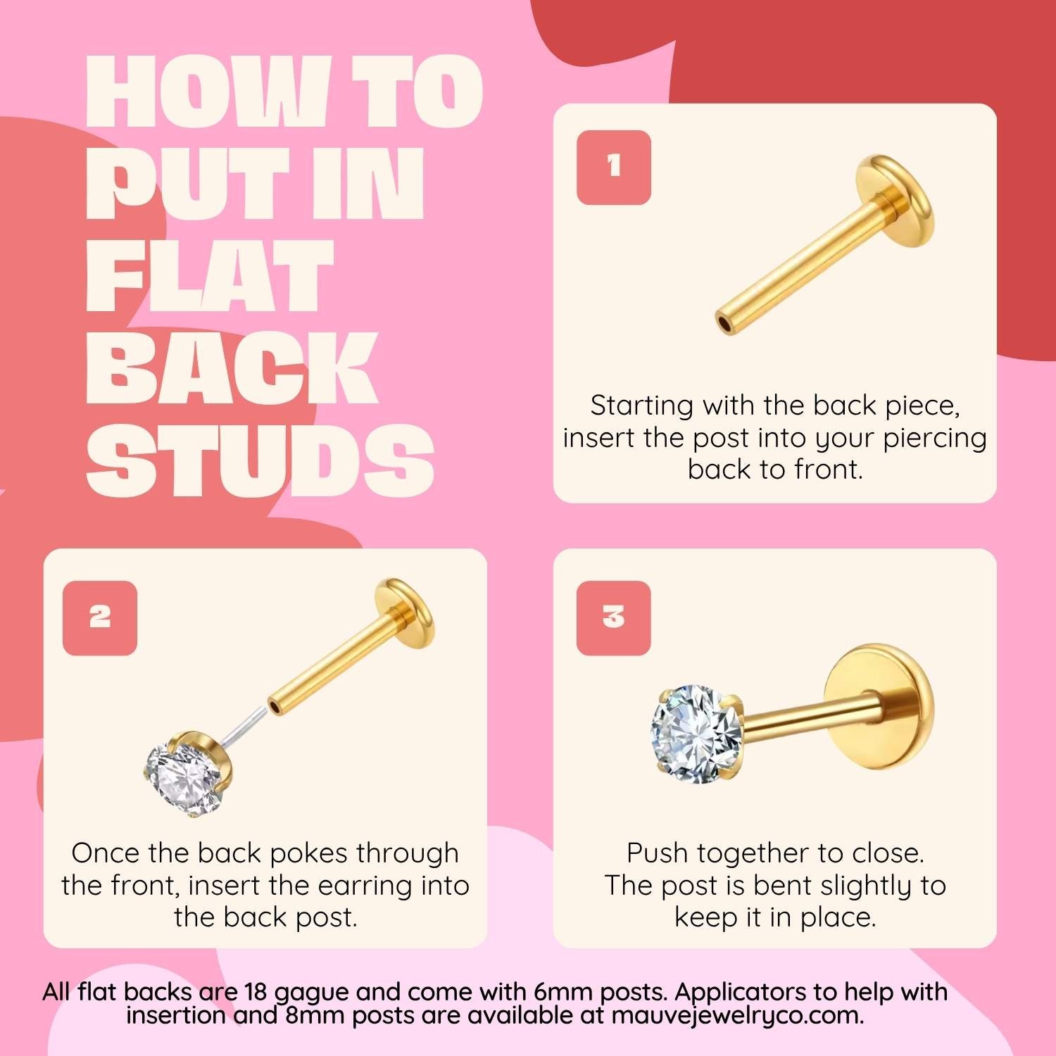 Diamond Flat Back Studs