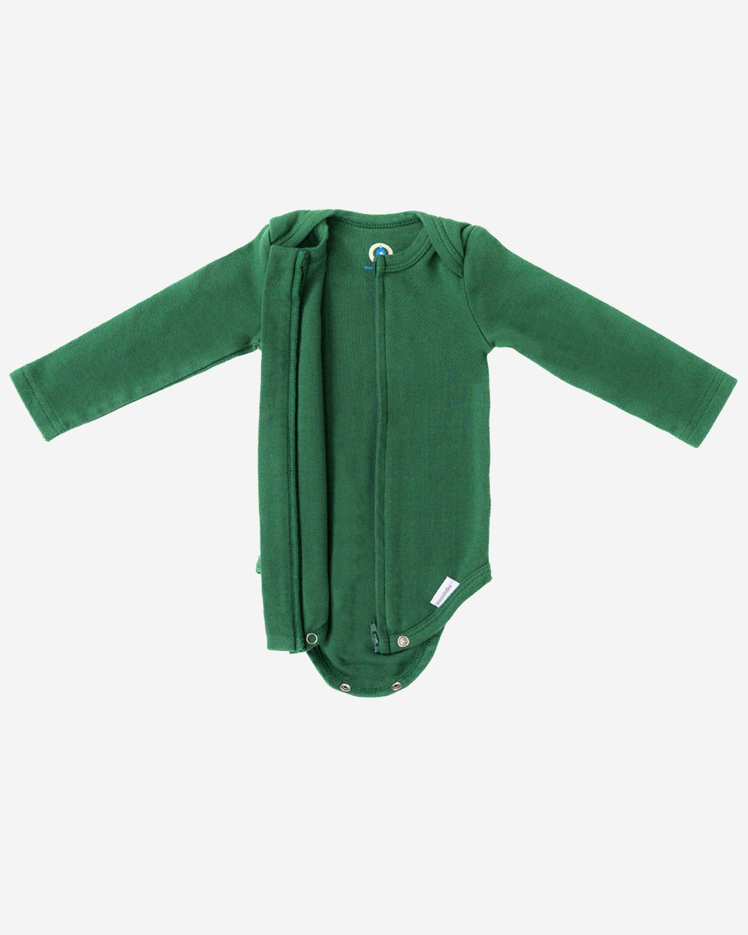 Long Sleeve Zipper Bodysuit In Hunter, 0-3m
