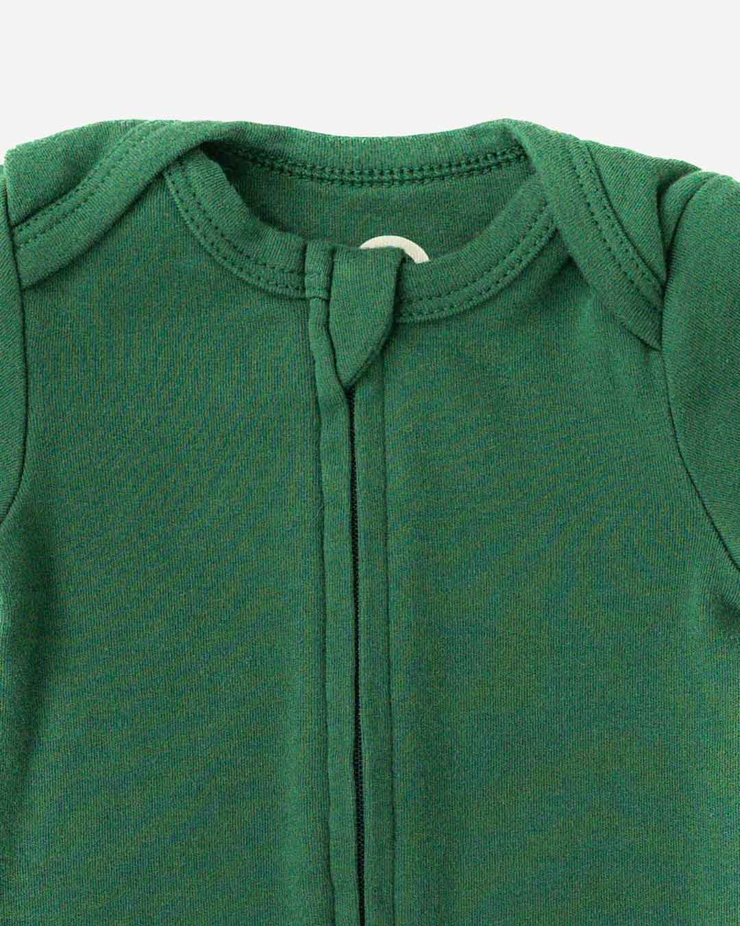 Long Sleeve Zipper Bodysuit In Hunter, 9-12m