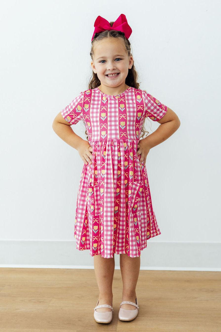 I Love You Tulip Much S/s Pocket Twirl Dress