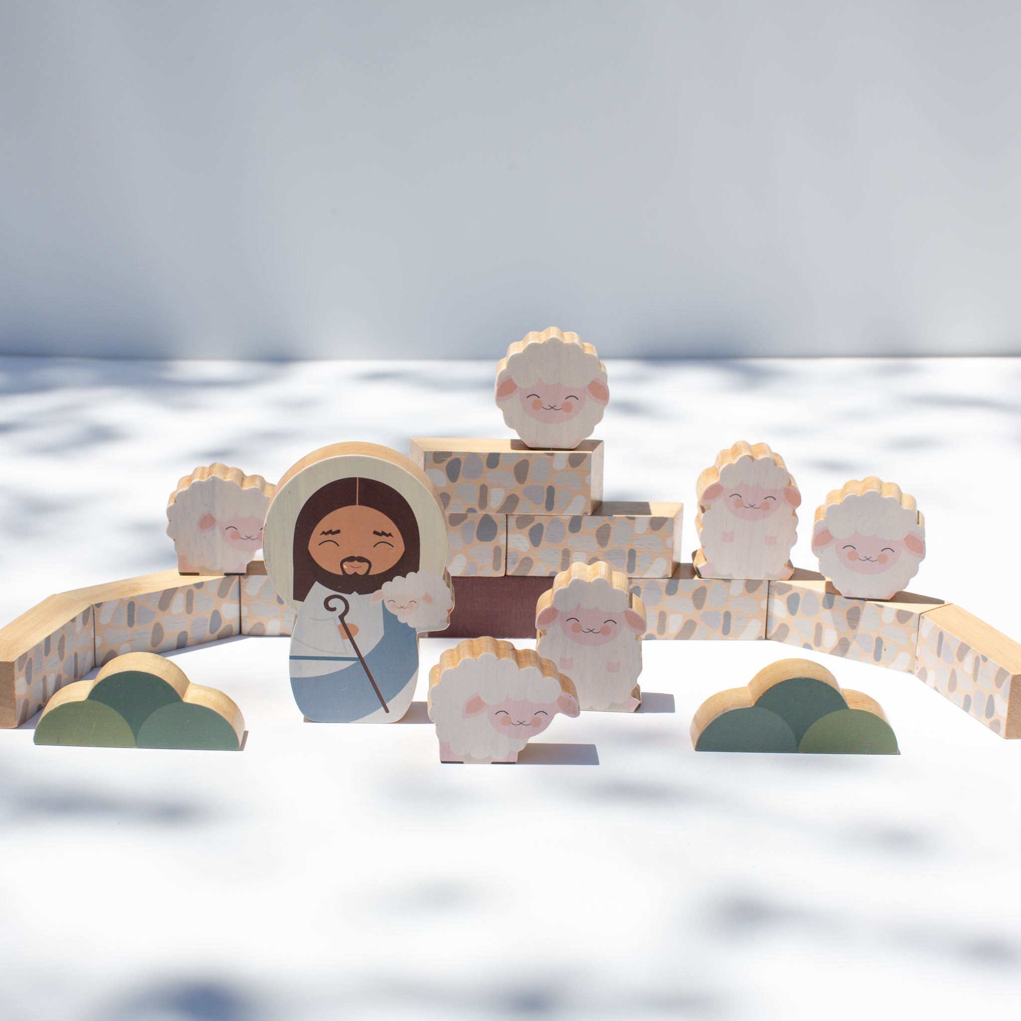 Jesus The Good Shepherd Wooden Playset