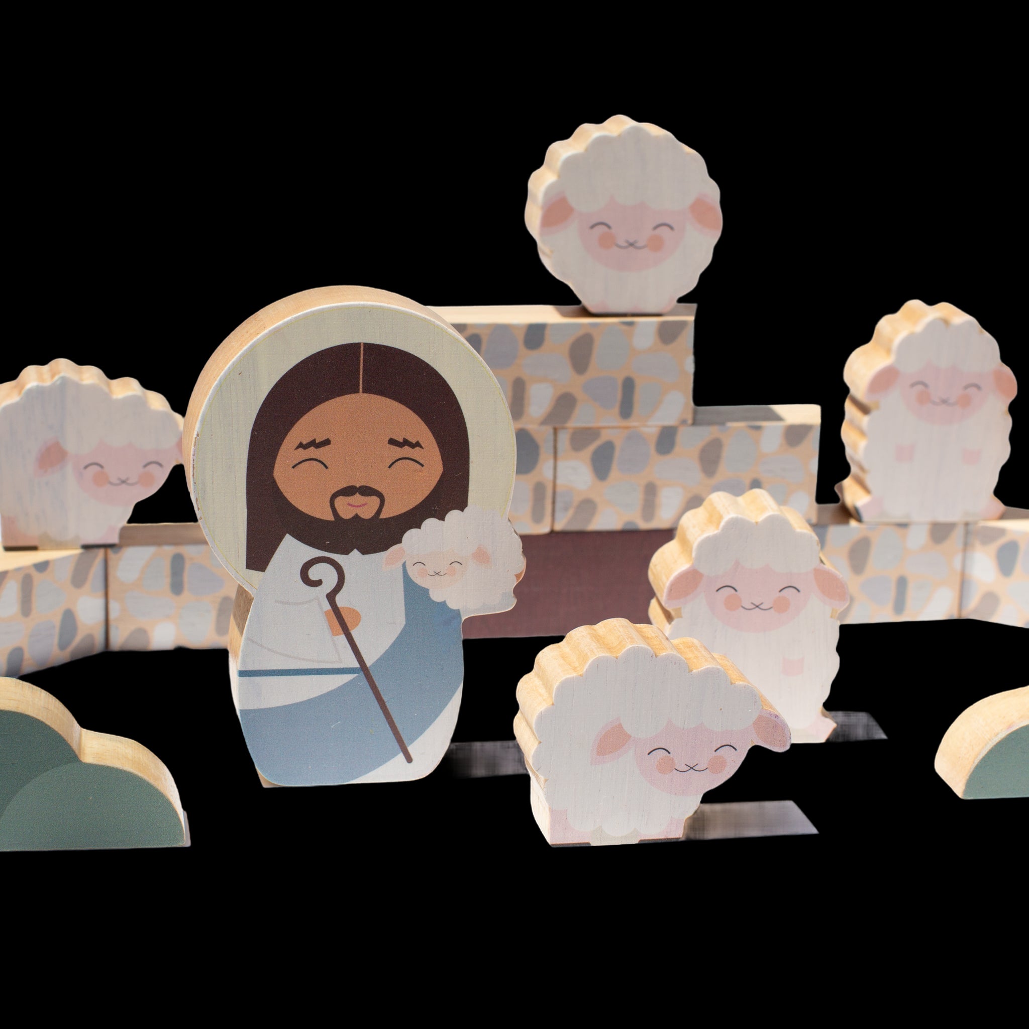 Jesus The Good Shepherd Wooden Playset