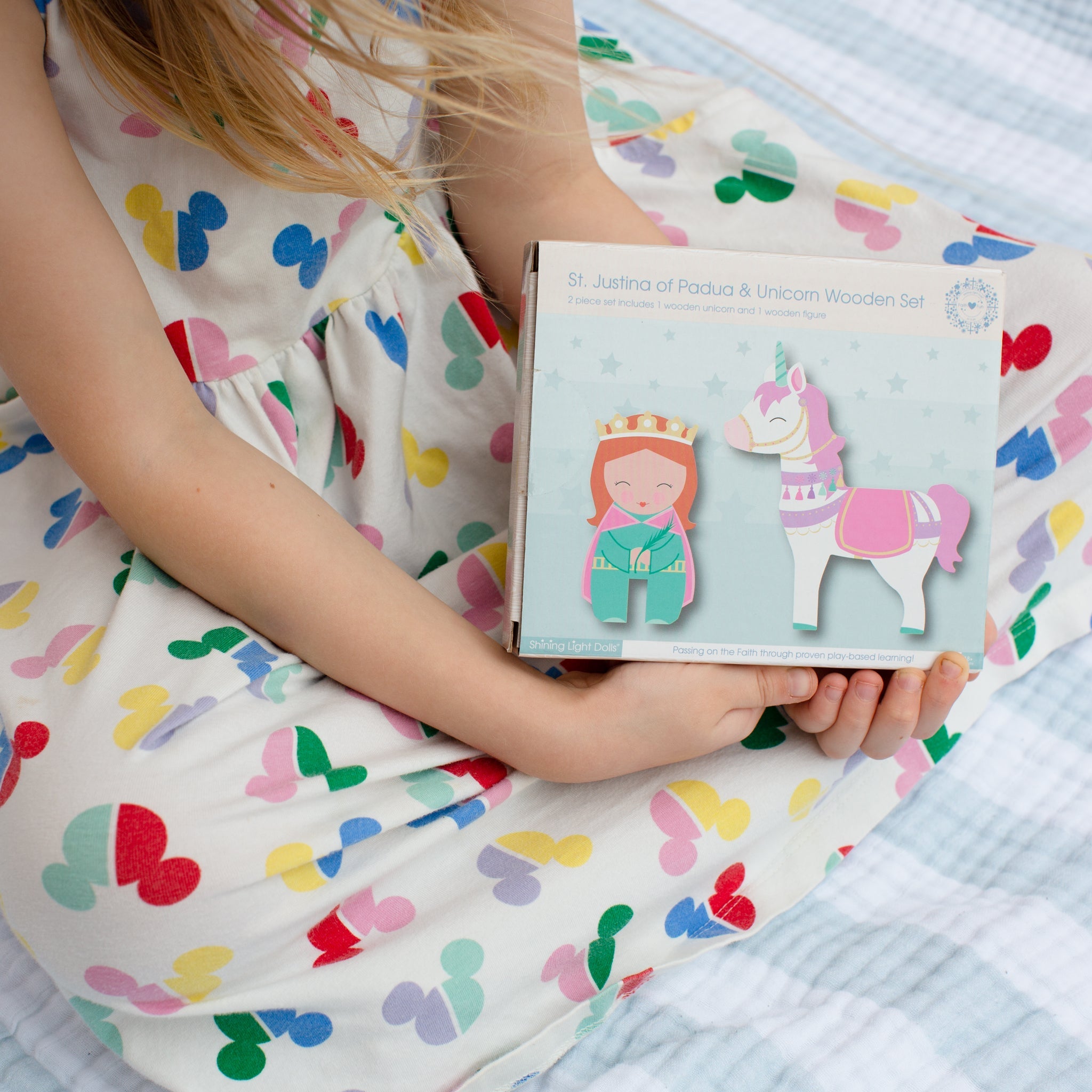 St. Justina Of Padua & Unicorn Wooden Set