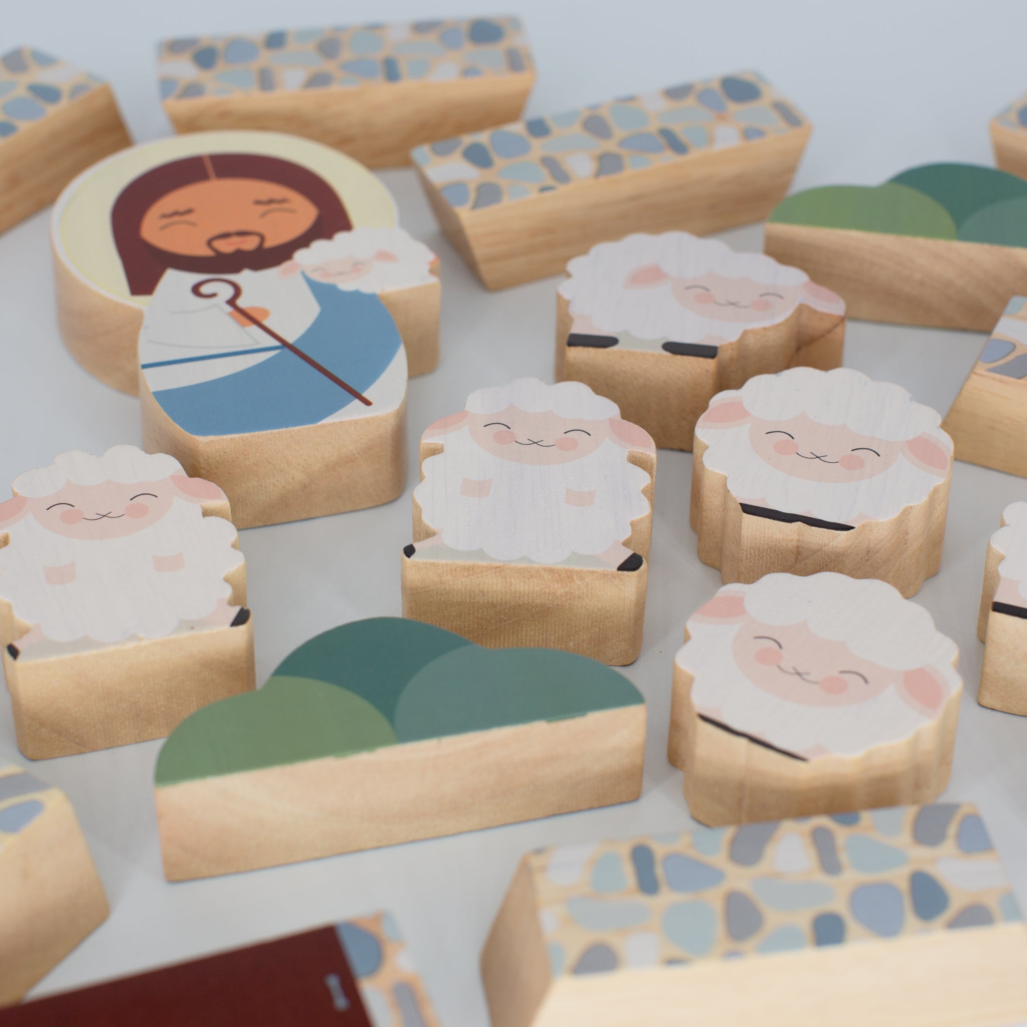 Jesus The Good Shepherd Wooden Playset