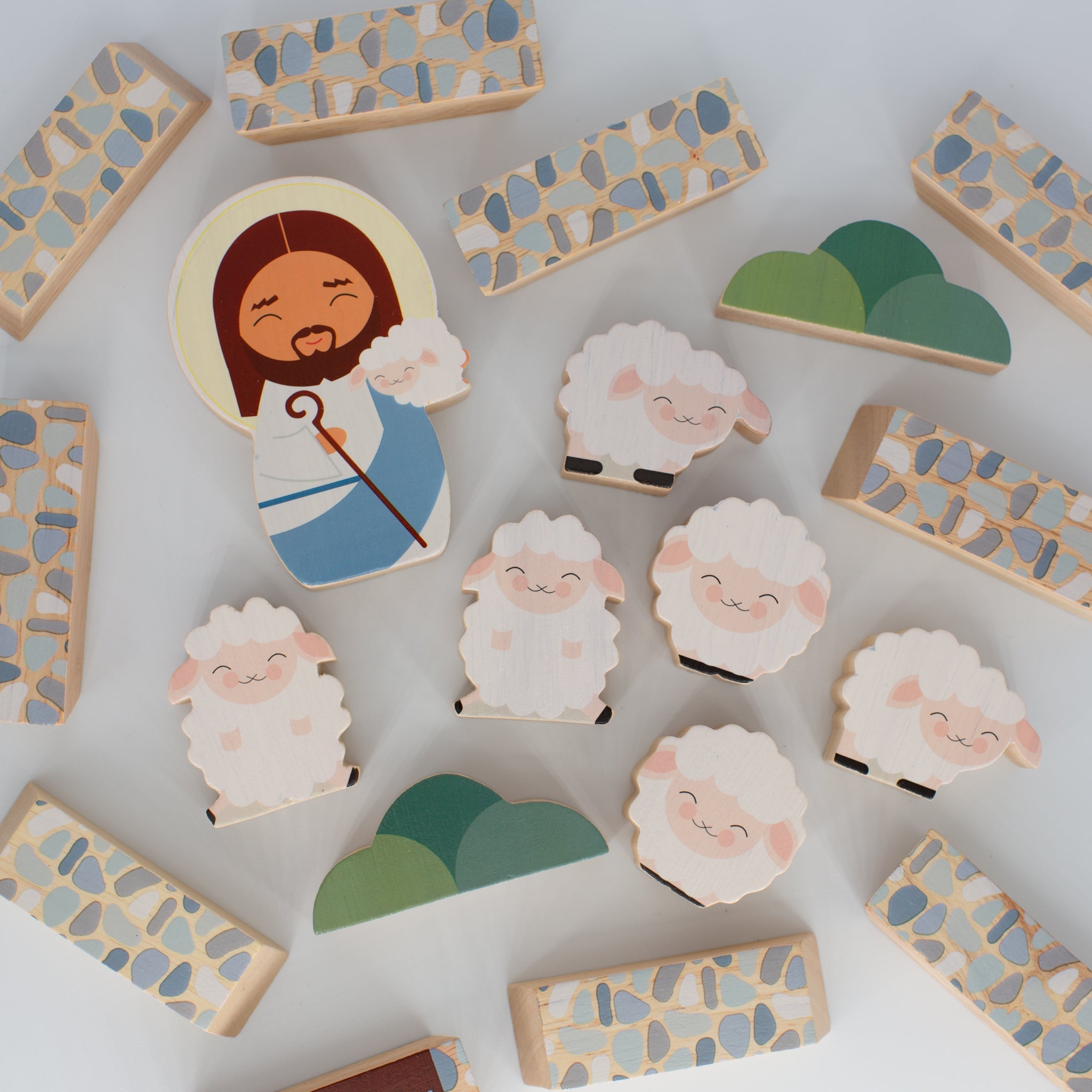Jesus The Good Shepherd Wooden Playset