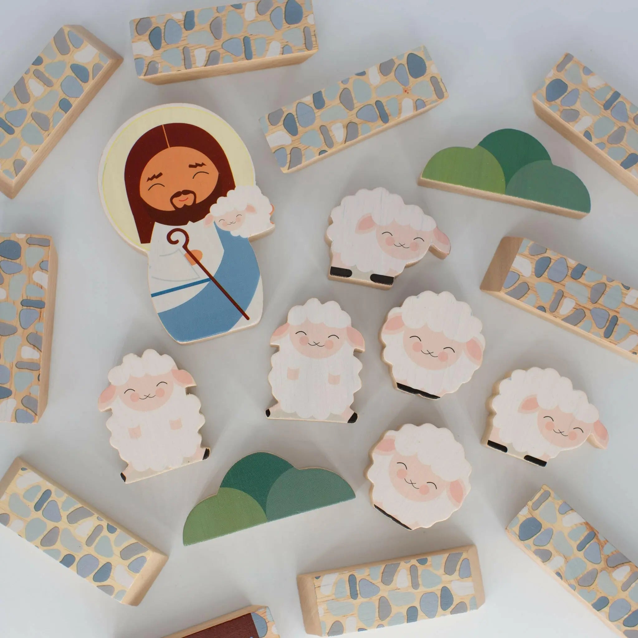 Jesus The Good Shepherd Wooden Playset