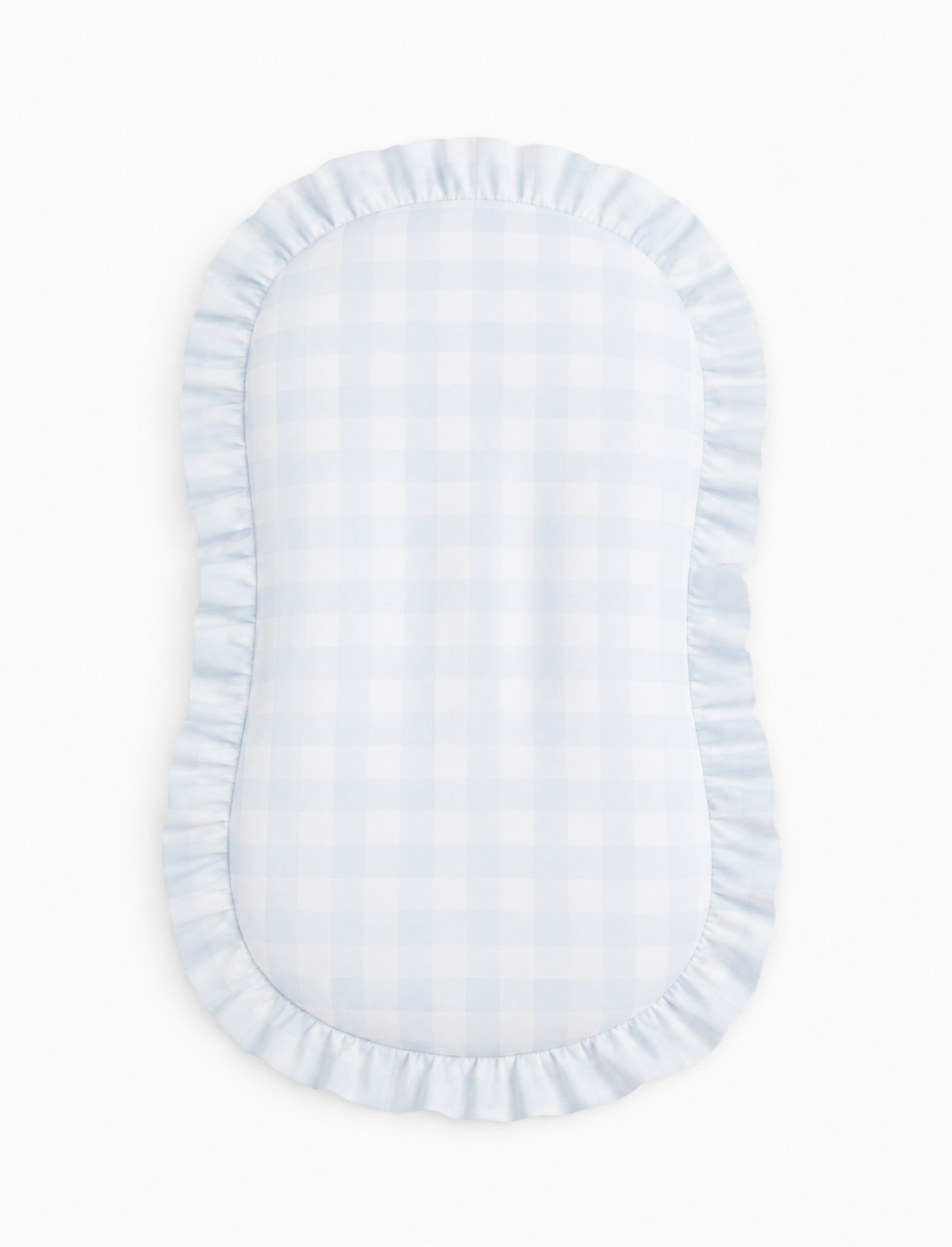 Blue Checkered Ruffle Baby Lounger Cover (Ships June 8)