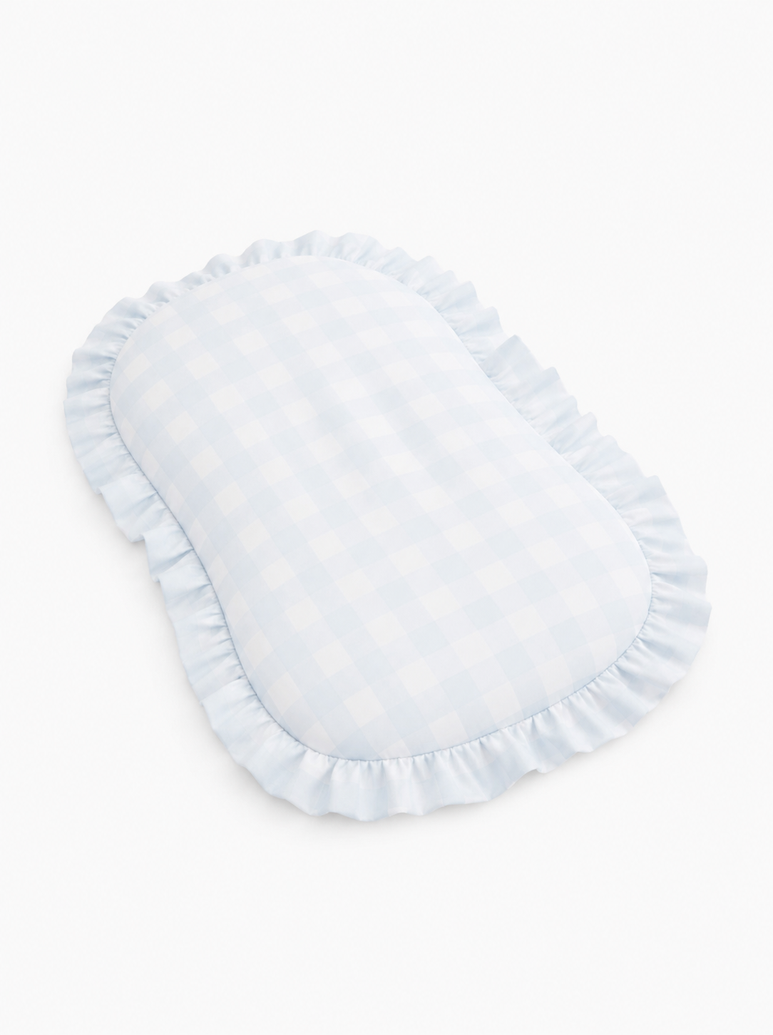 Blue Checkered Ruffle Baby Lounger Cover (Ships June 8)