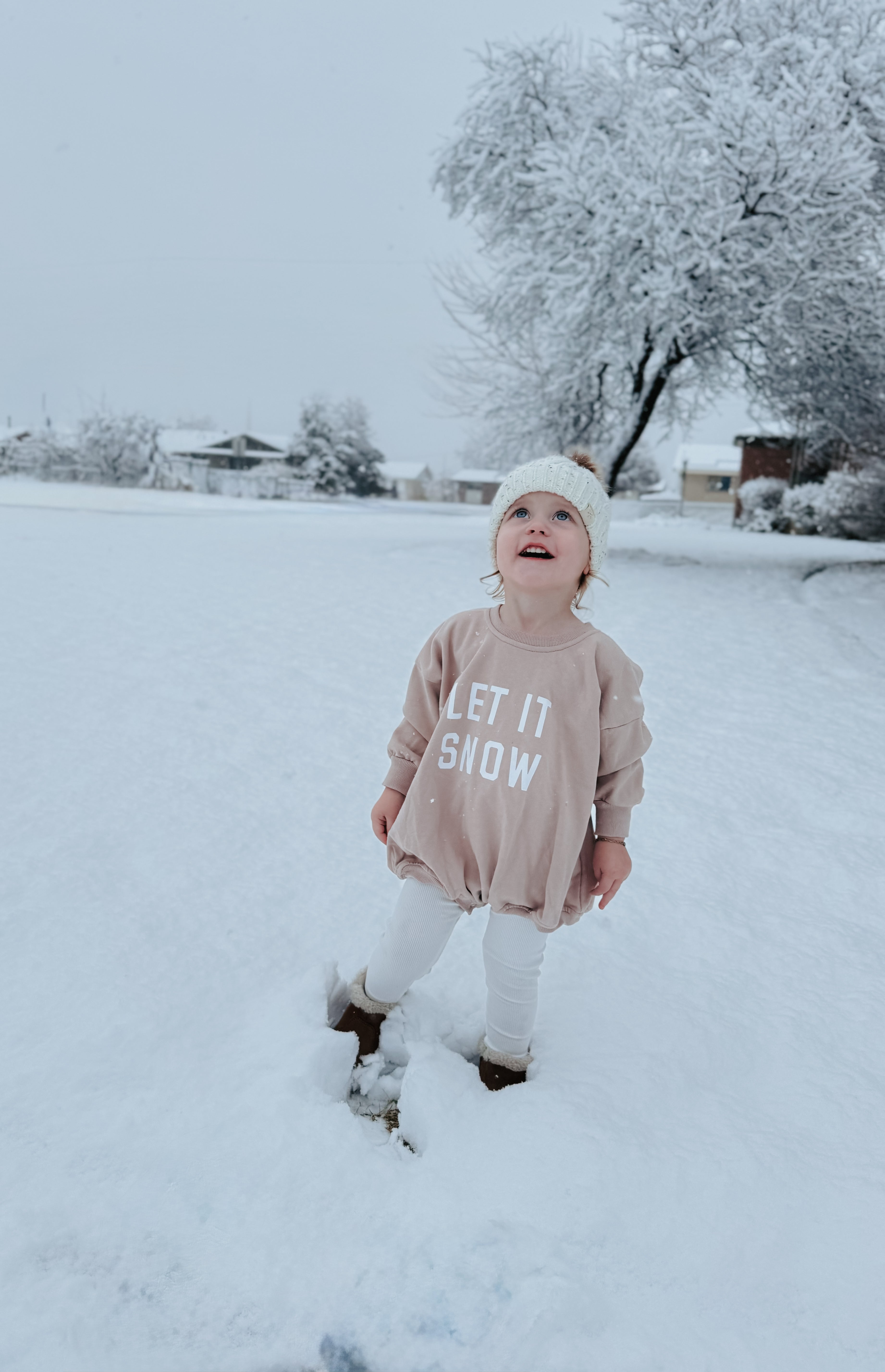 Let It Snow Sweatshirt Romper - More Colors