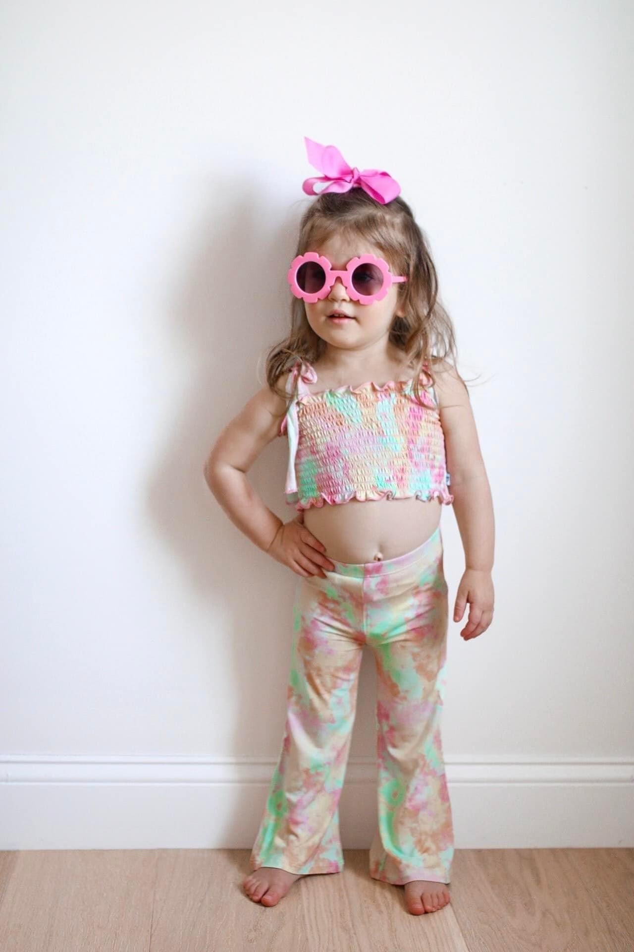 Rainbow Clouds Dream Smocked Flare Set