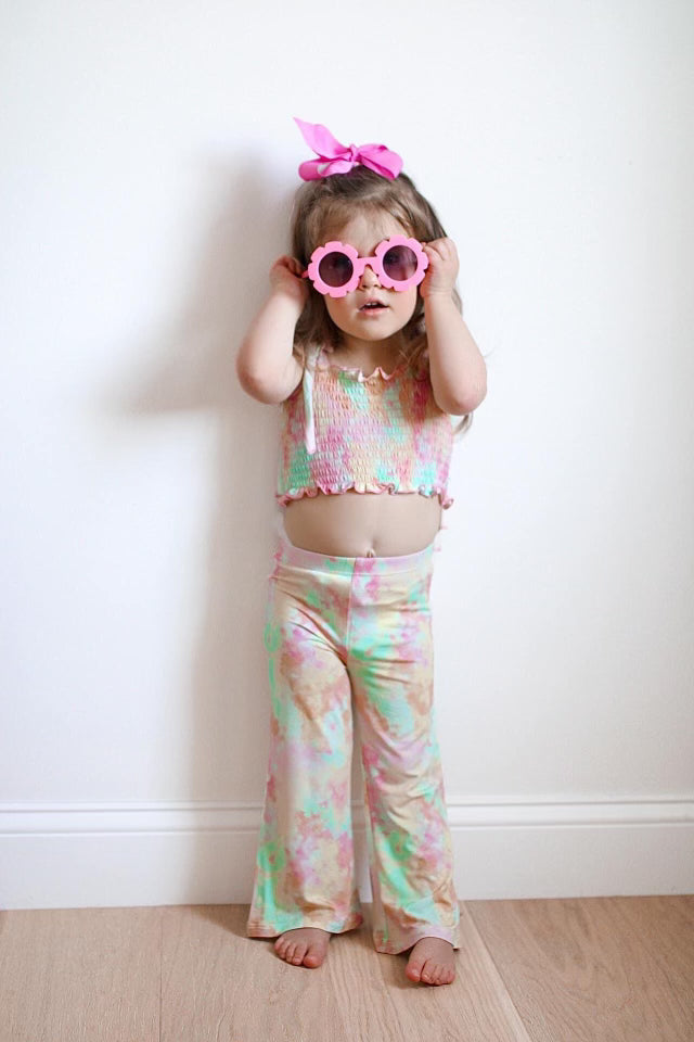 Rainbow Clouds Dream Smocked Flare Set
