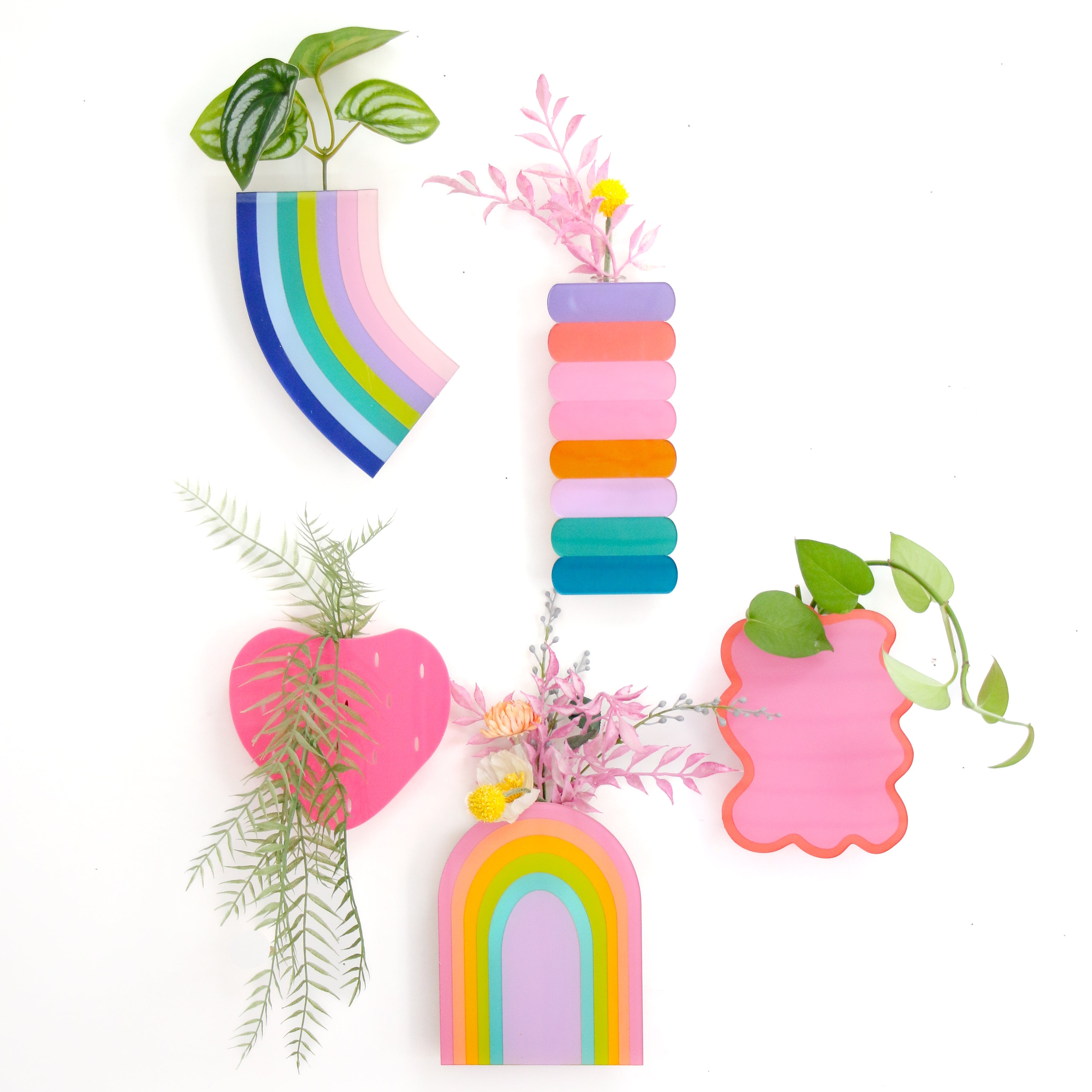 Patterned Hanging Propagation Planters And Bud Vases