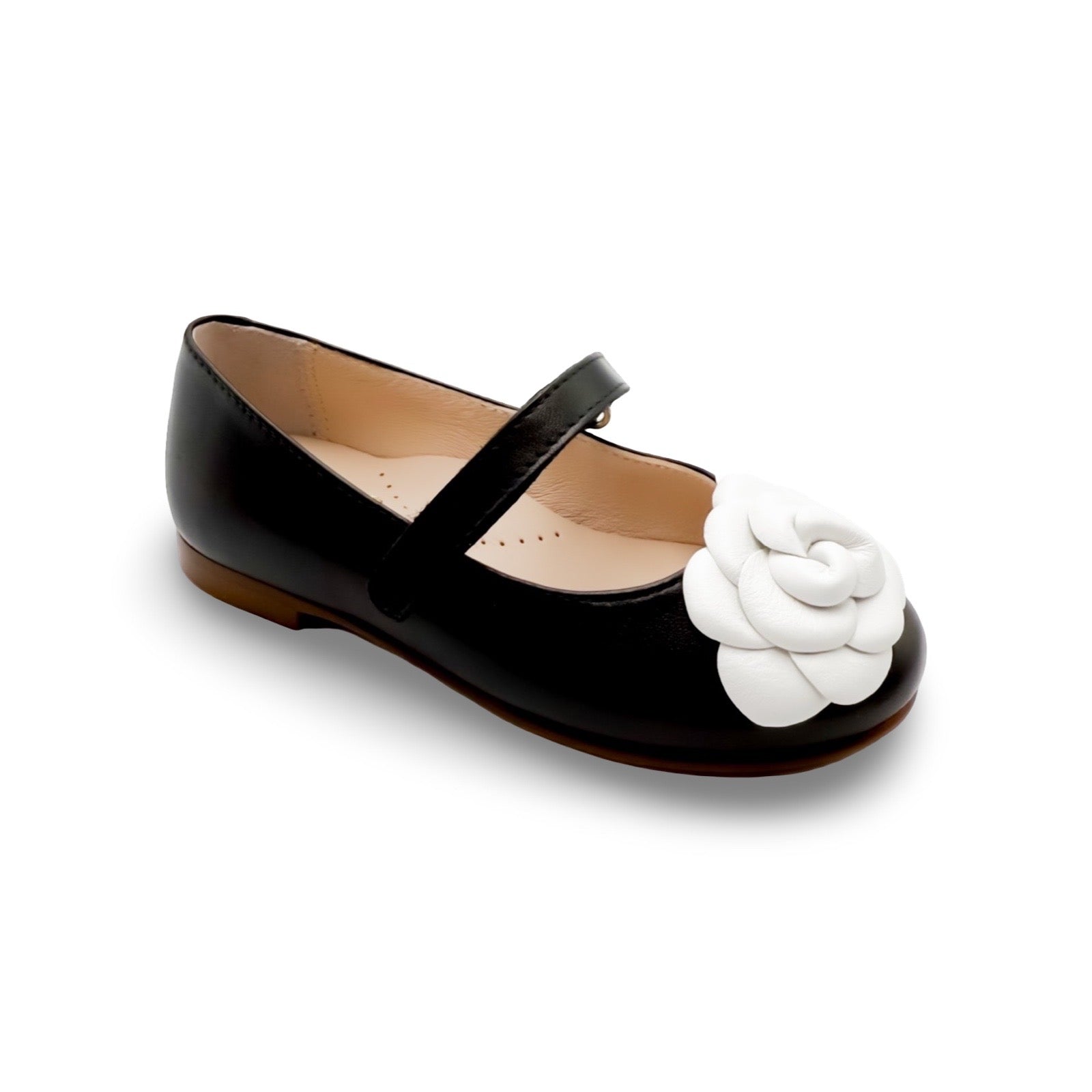 Camille- Black/white Leather Mary Jane Shoes