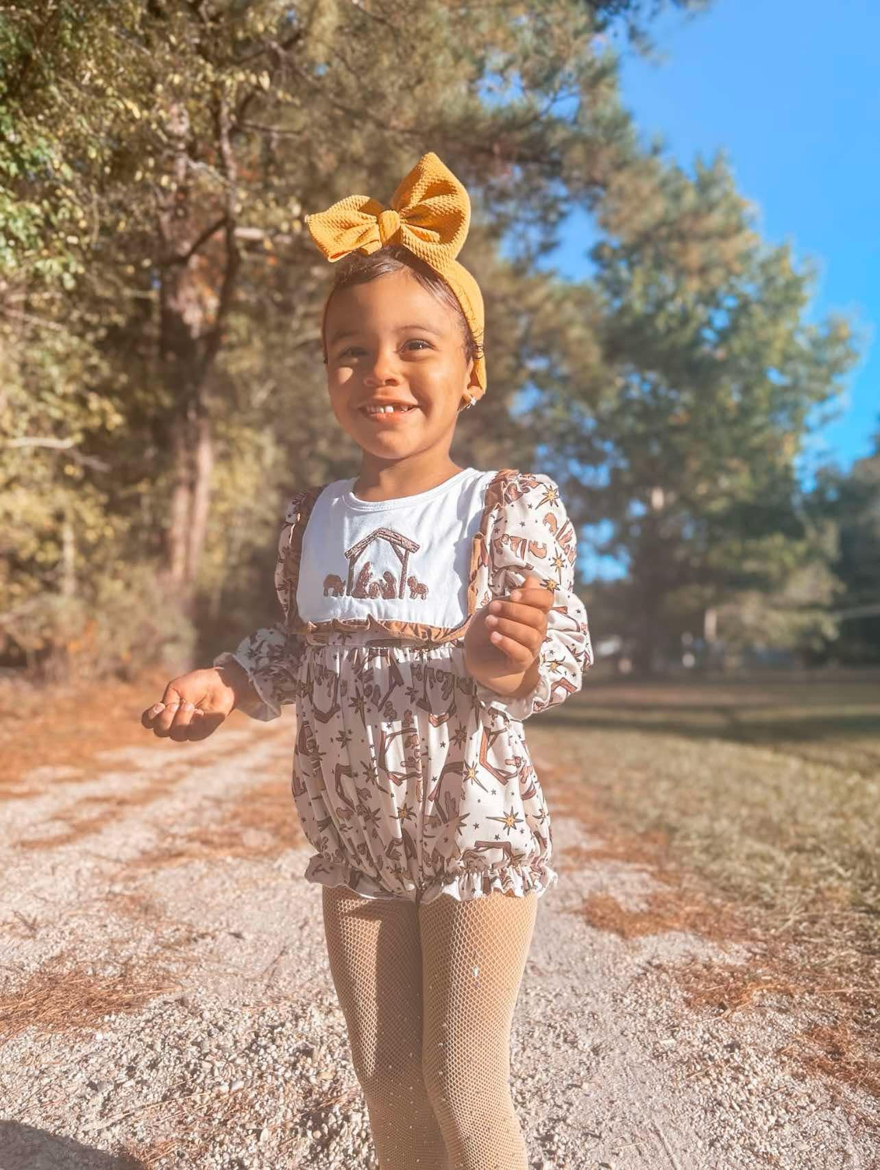 Nativity Embroidery Romper