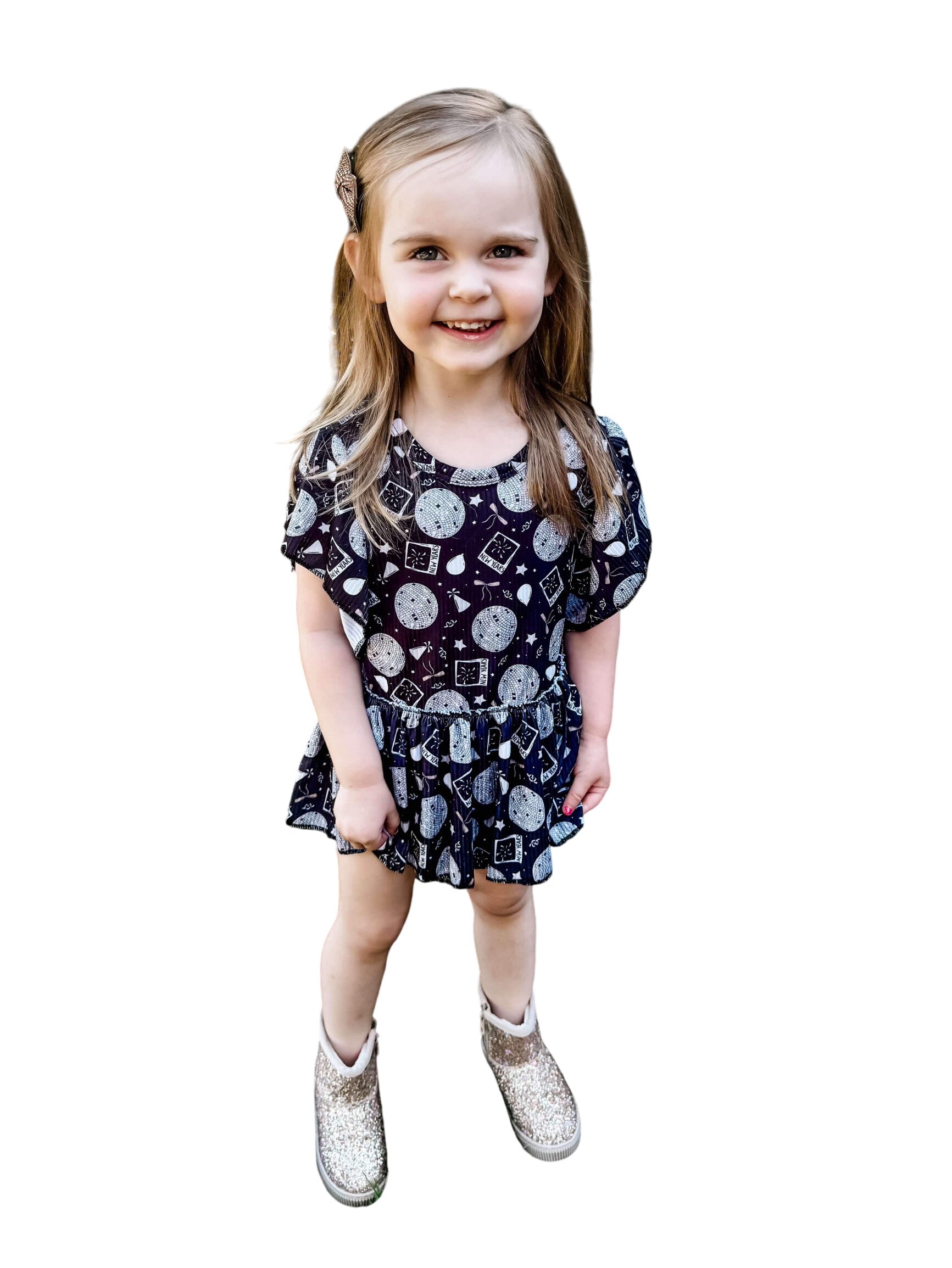 New Year Party Ribbed Skirted Romper