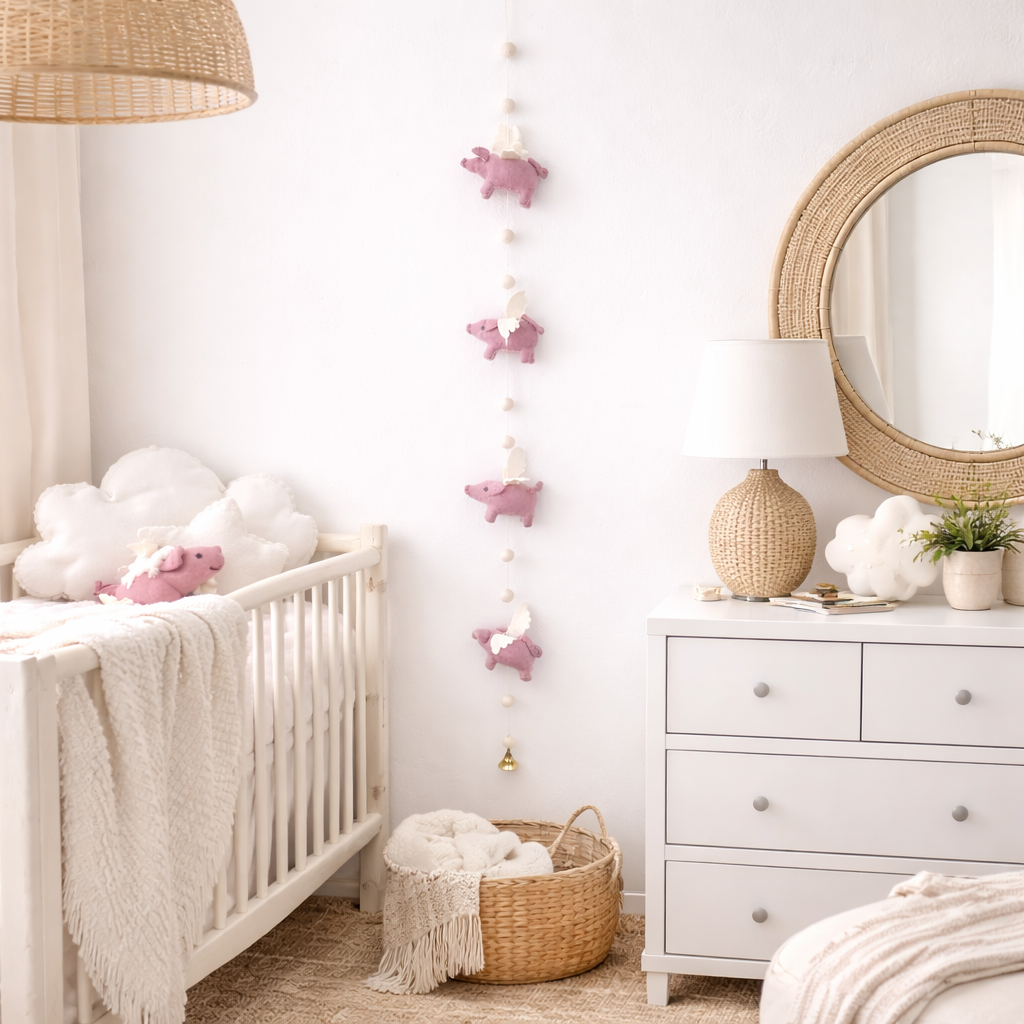 Felt Flying Pig Garland