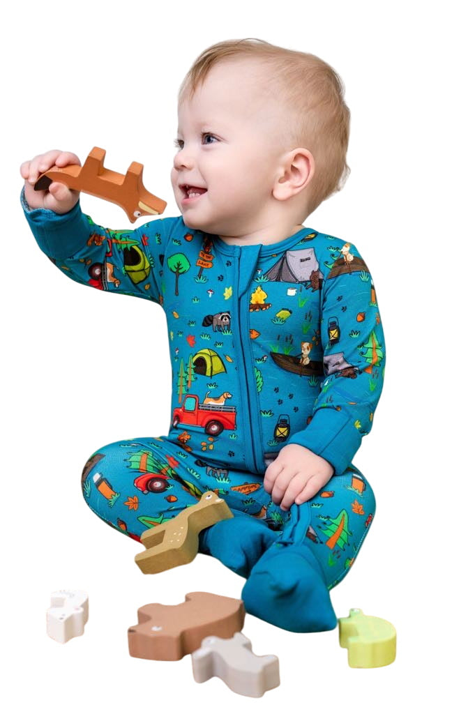 Camp Popoki Bamboo One Piece Zippy Pajamas
