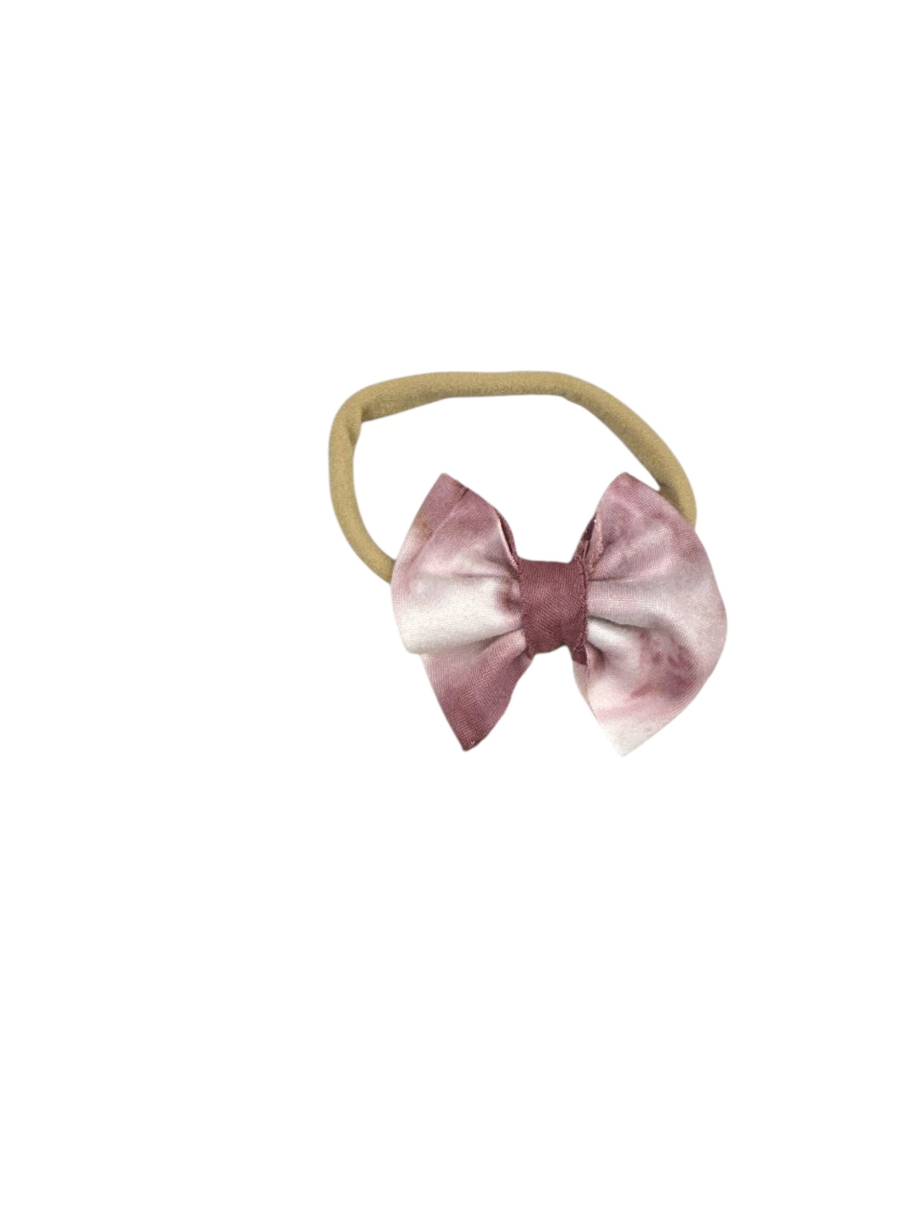 Mauve Tie Dye Nylon Bow