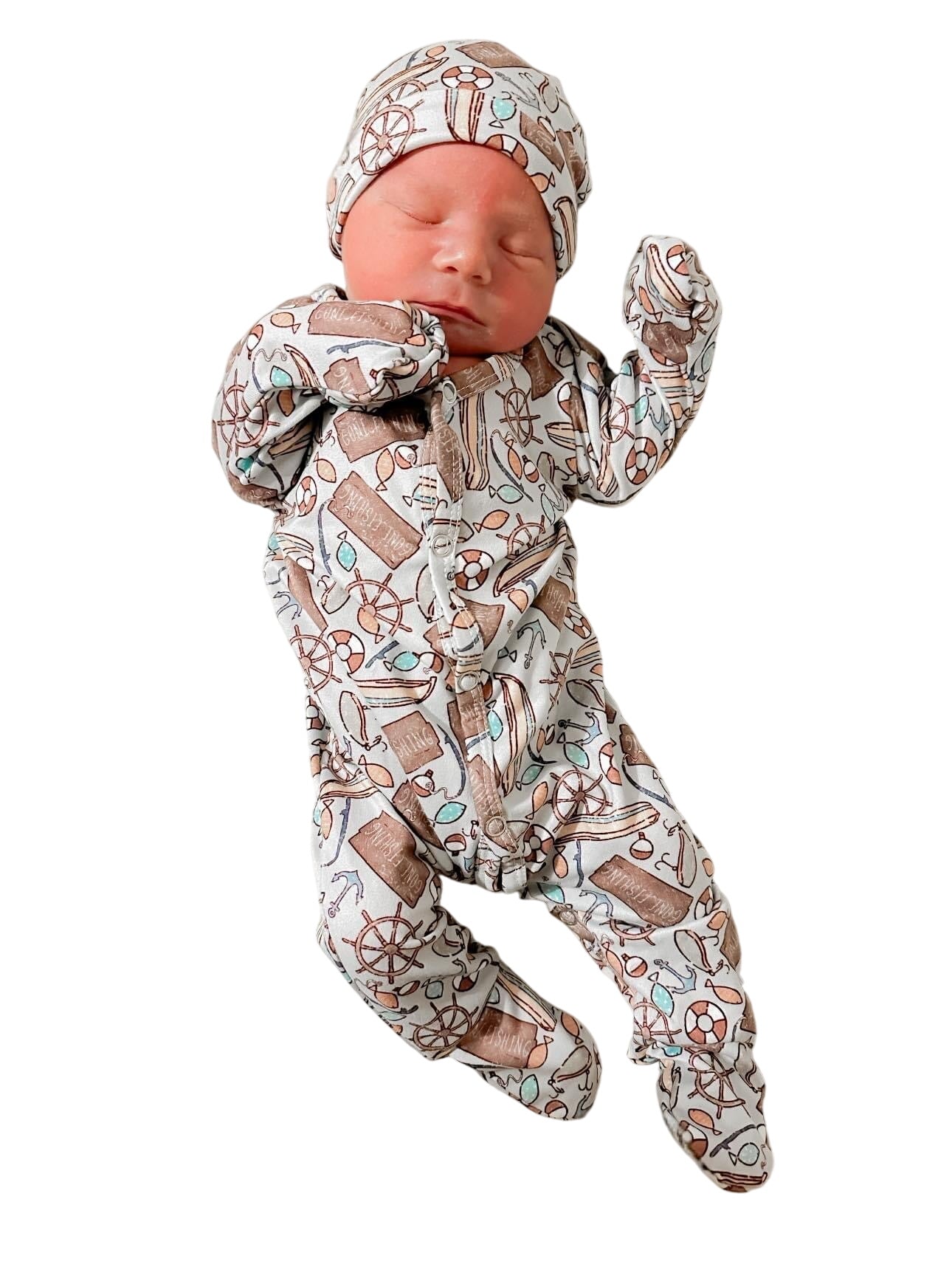 Newborn Gone Fishing Sleeper Set