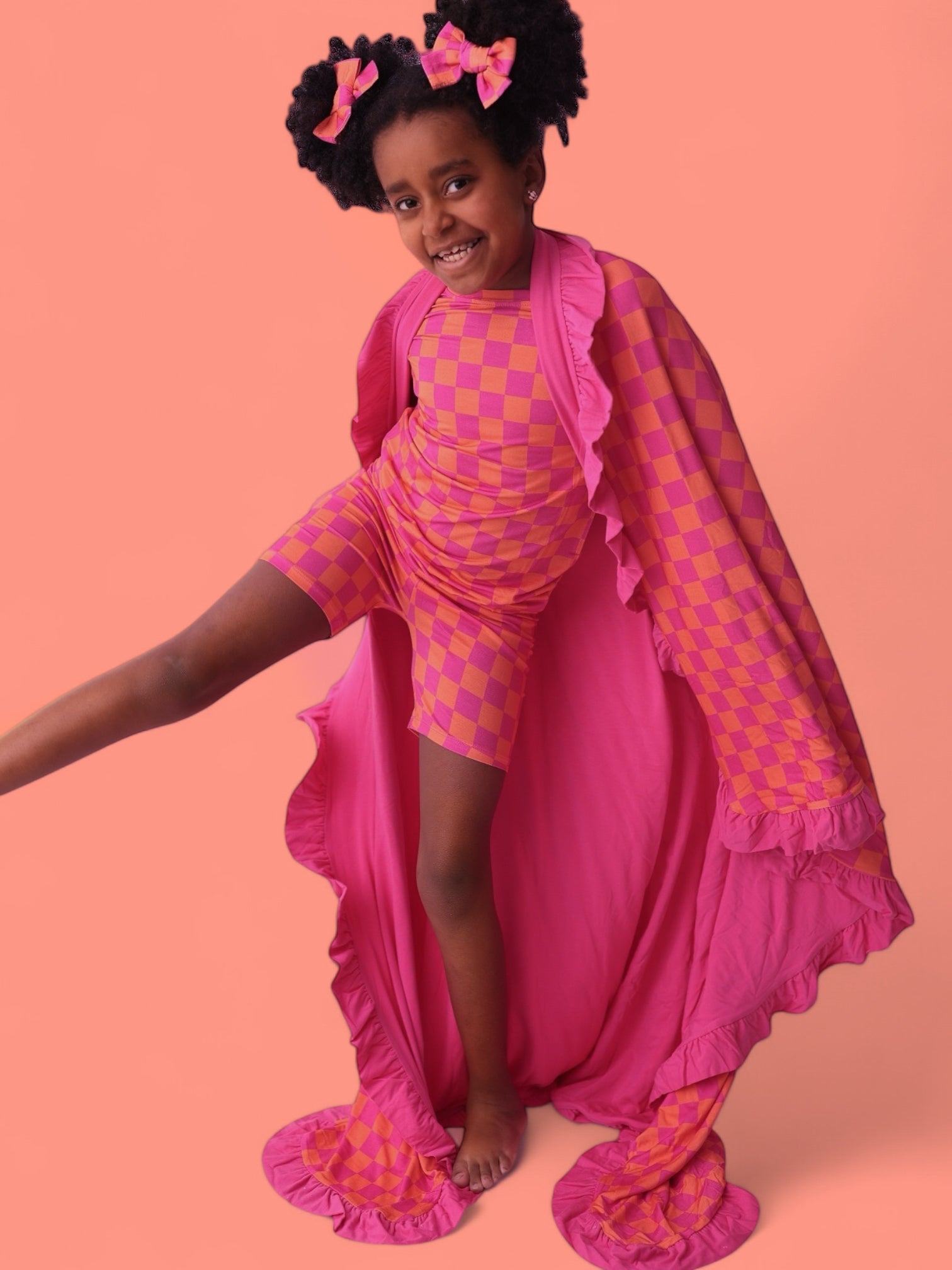 Neon Dreams Checkers Dream Short Set