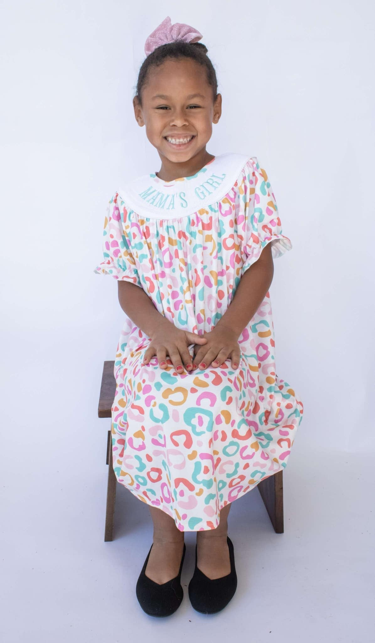 Smocked Mamas Girl Summer Leopard Dress