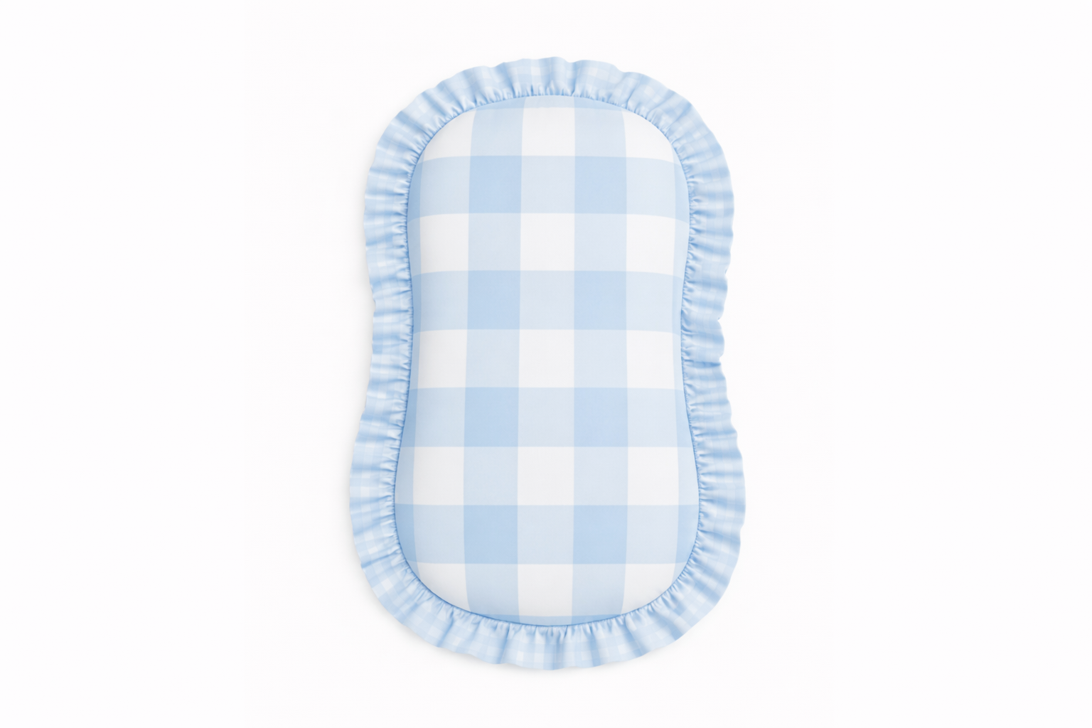 Blue Checkered Ruffle Baby Lounger Cover